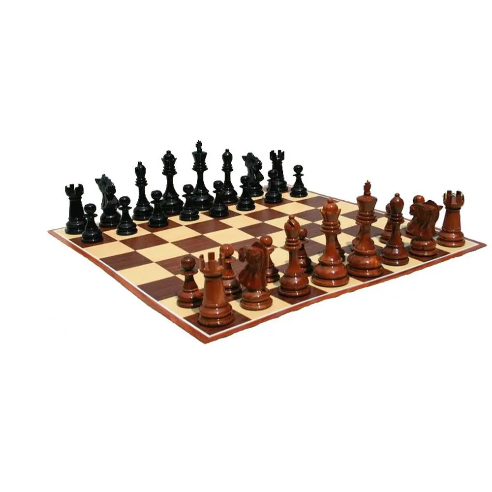 Yardgames 20cm (8 Inch) Handmade Teak Chess Pieces.  Play Queens Gambit.