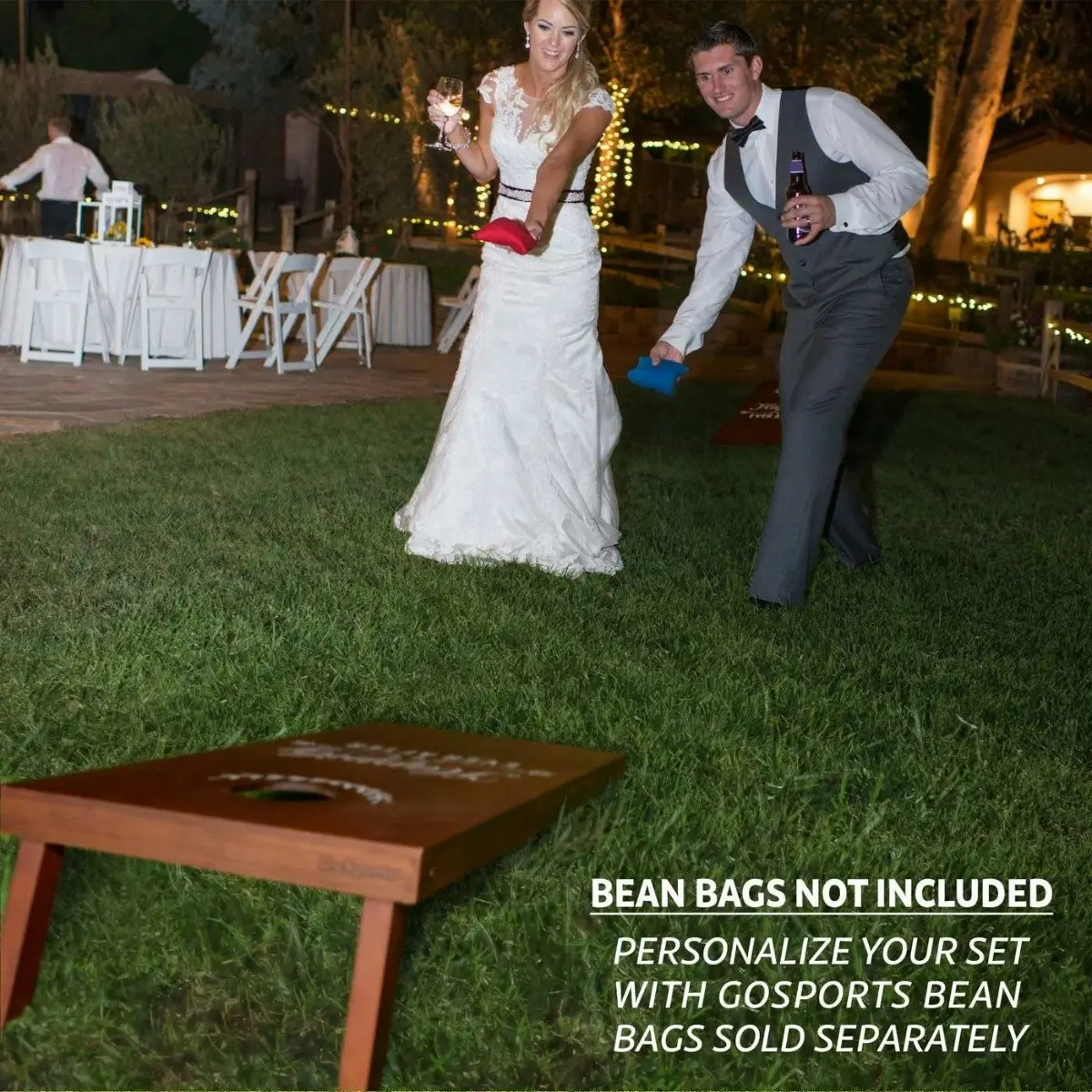 Customised Wedding Themed Cornhole Boards with Carry Case ( Regulation Size 1.2m x 0.6m) - Bags not Included.