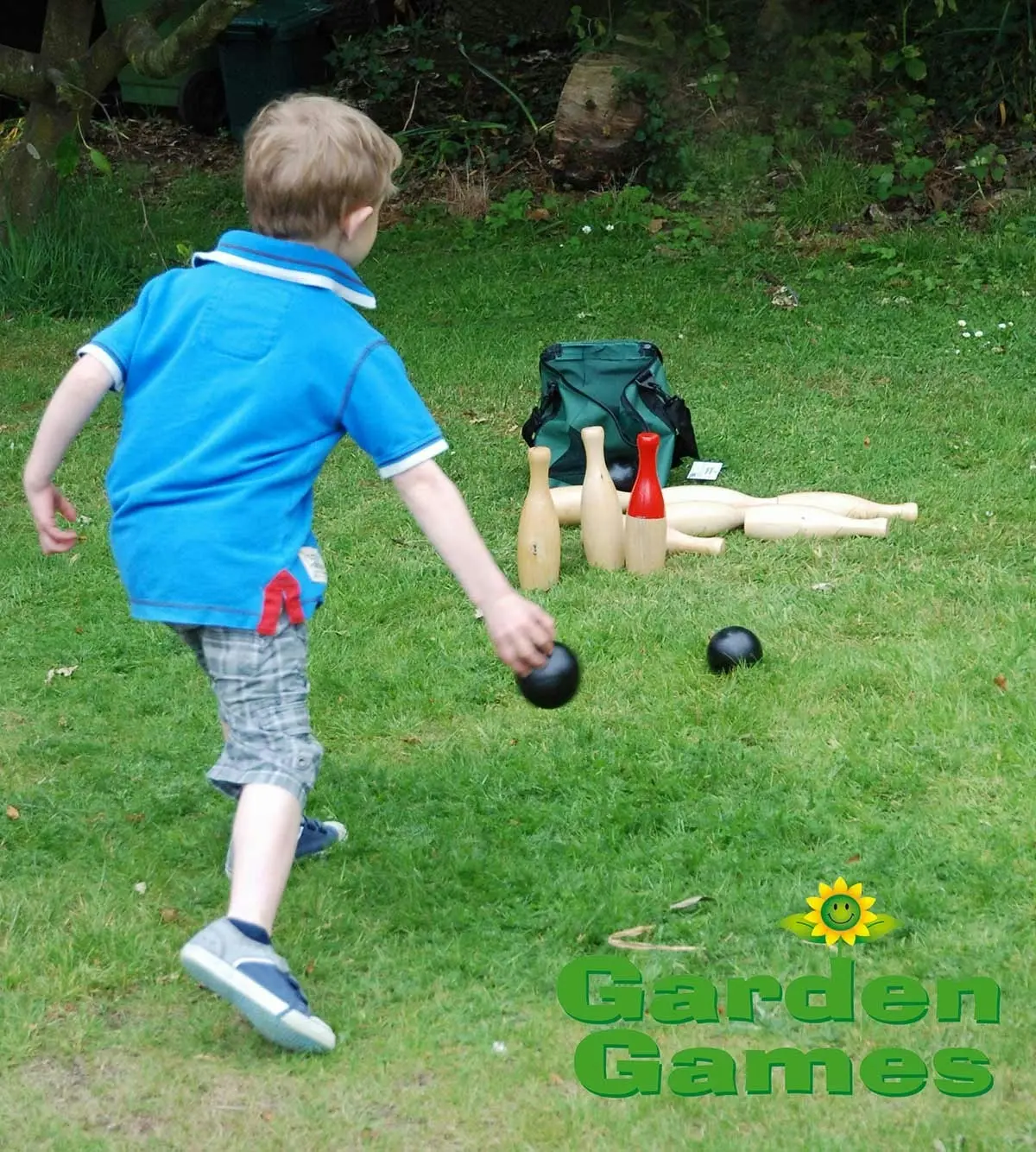 Deluxe Wooden Skittles Set - Classic Bowling Game for All Ages