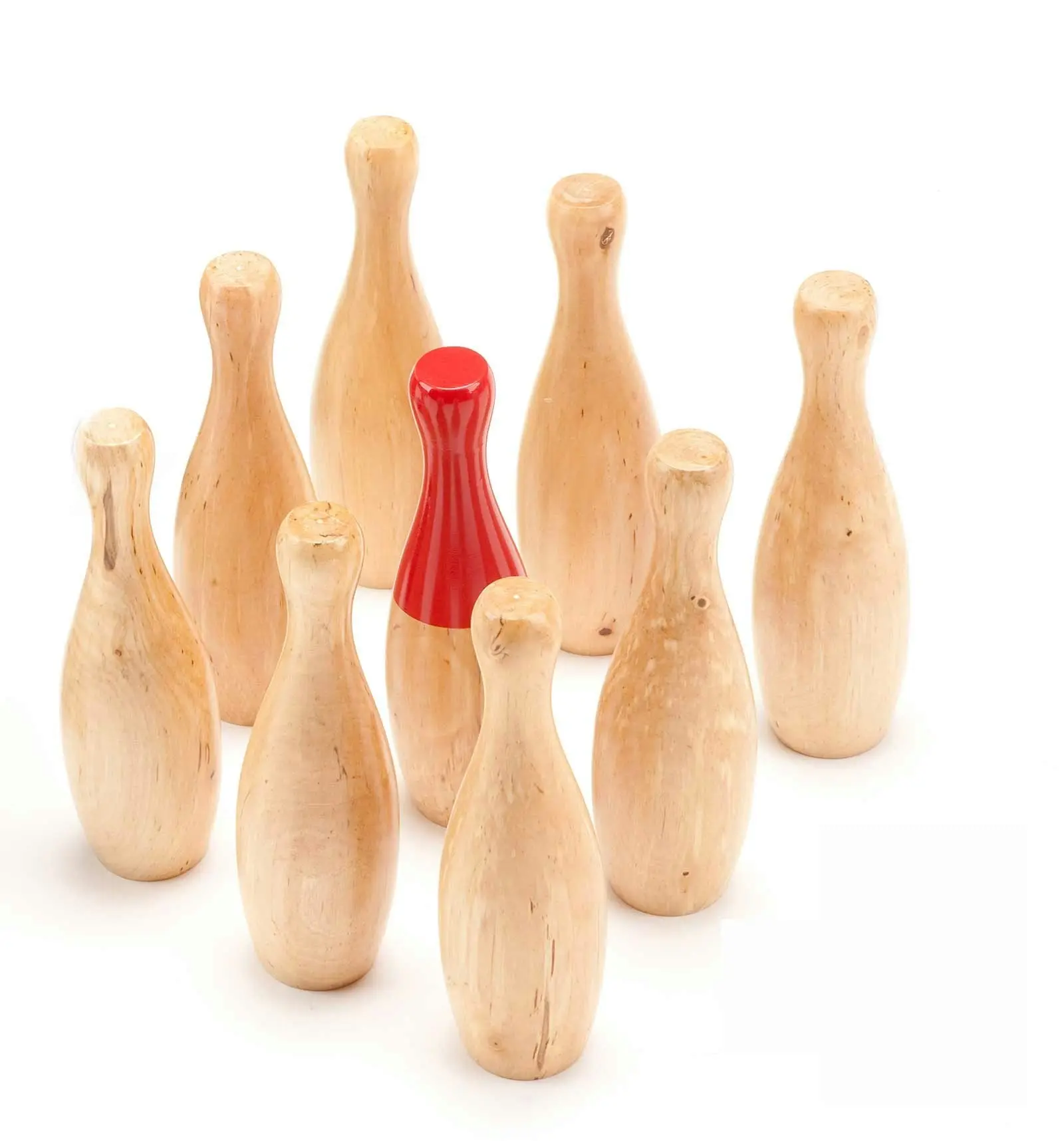 Deluxe Wooden Skittles Set - Classic Bowling Game for All Ages