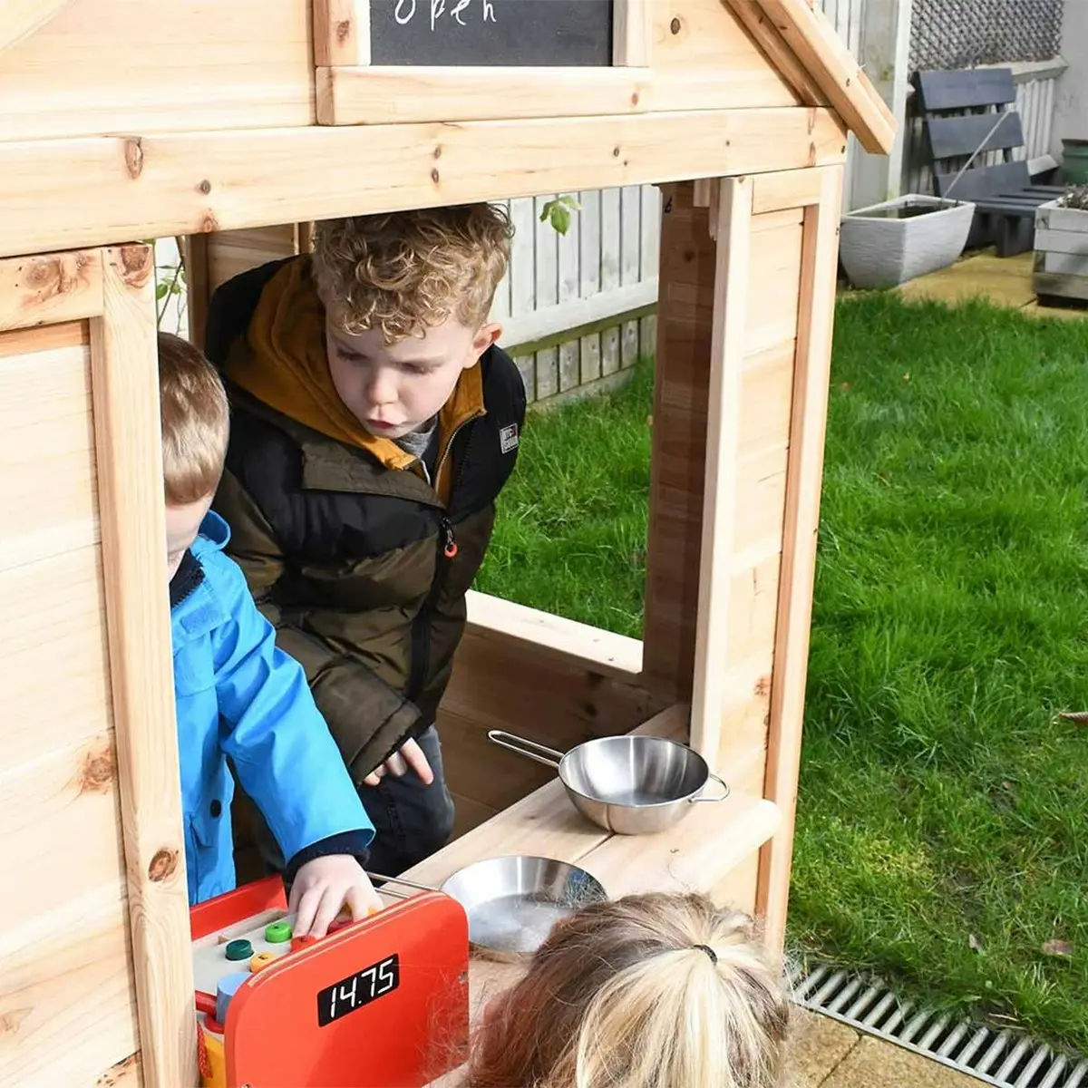 Cafe Shop Playhouse with Wooden Floor