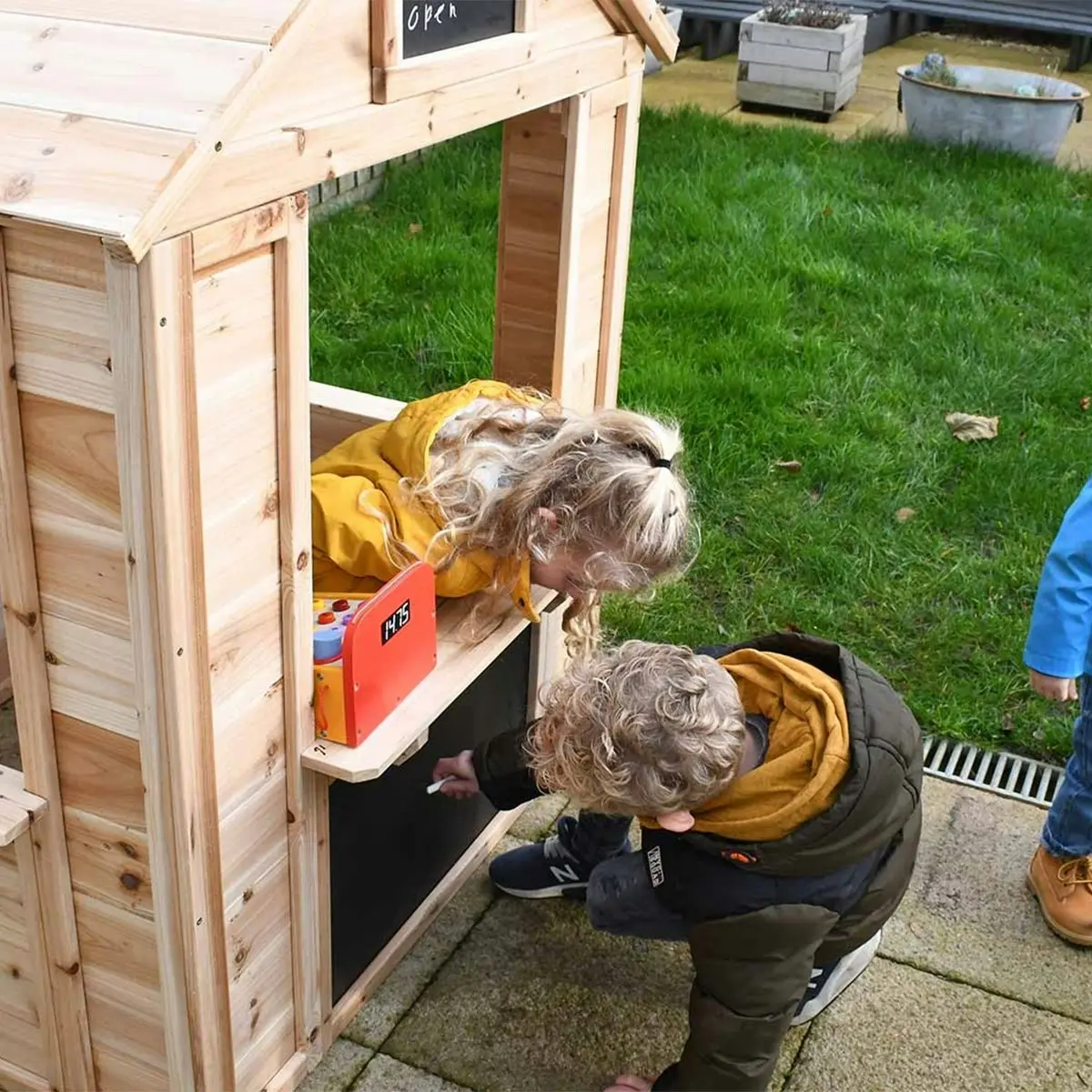 Cafe Shop Playhouse with Wooden Floor