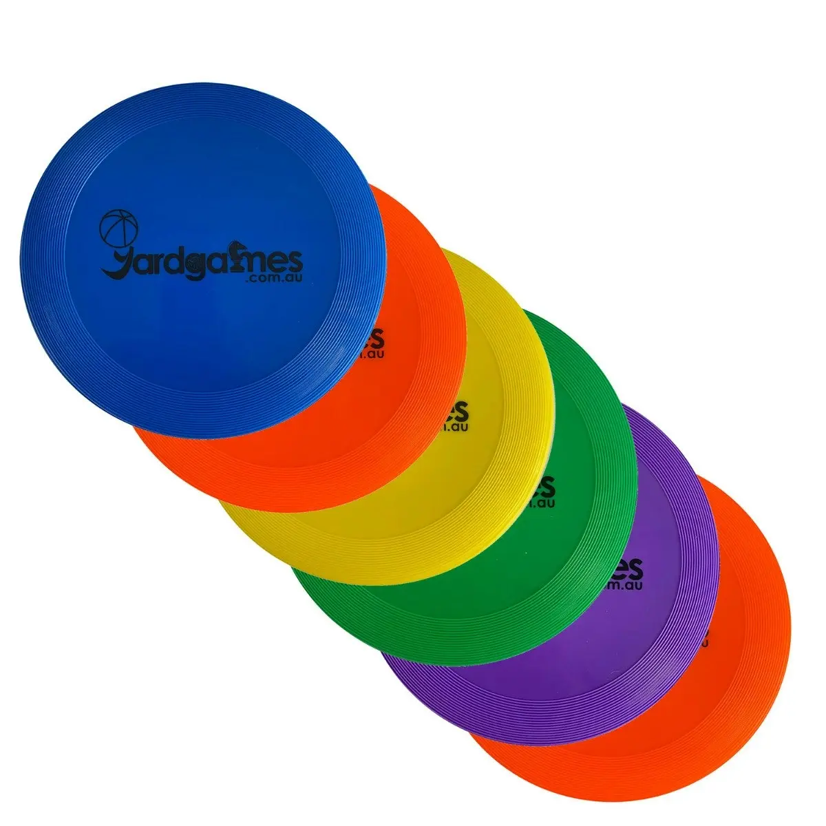 Pack of 6 Frisbees / Flying Discs - Various Colours