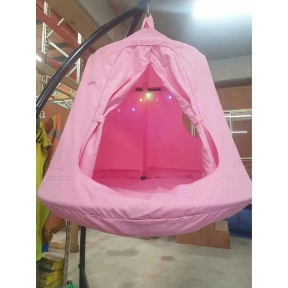 Residential 115 x 100cm Sensory Tent Swing with Lights - Pink