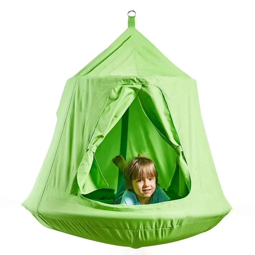 Residential 115 x 100cm Sensory Tent Swing with Lights - Blue