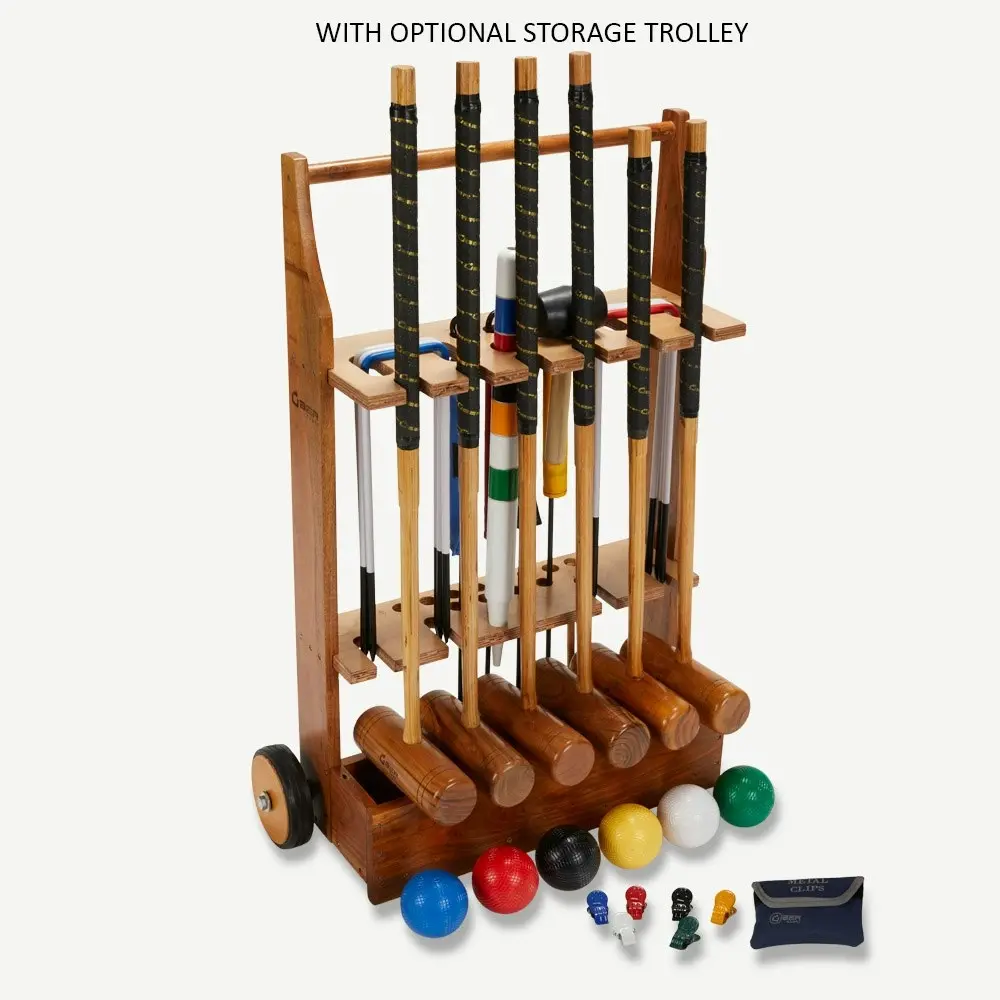 Wooden Croquet Storage Trolley