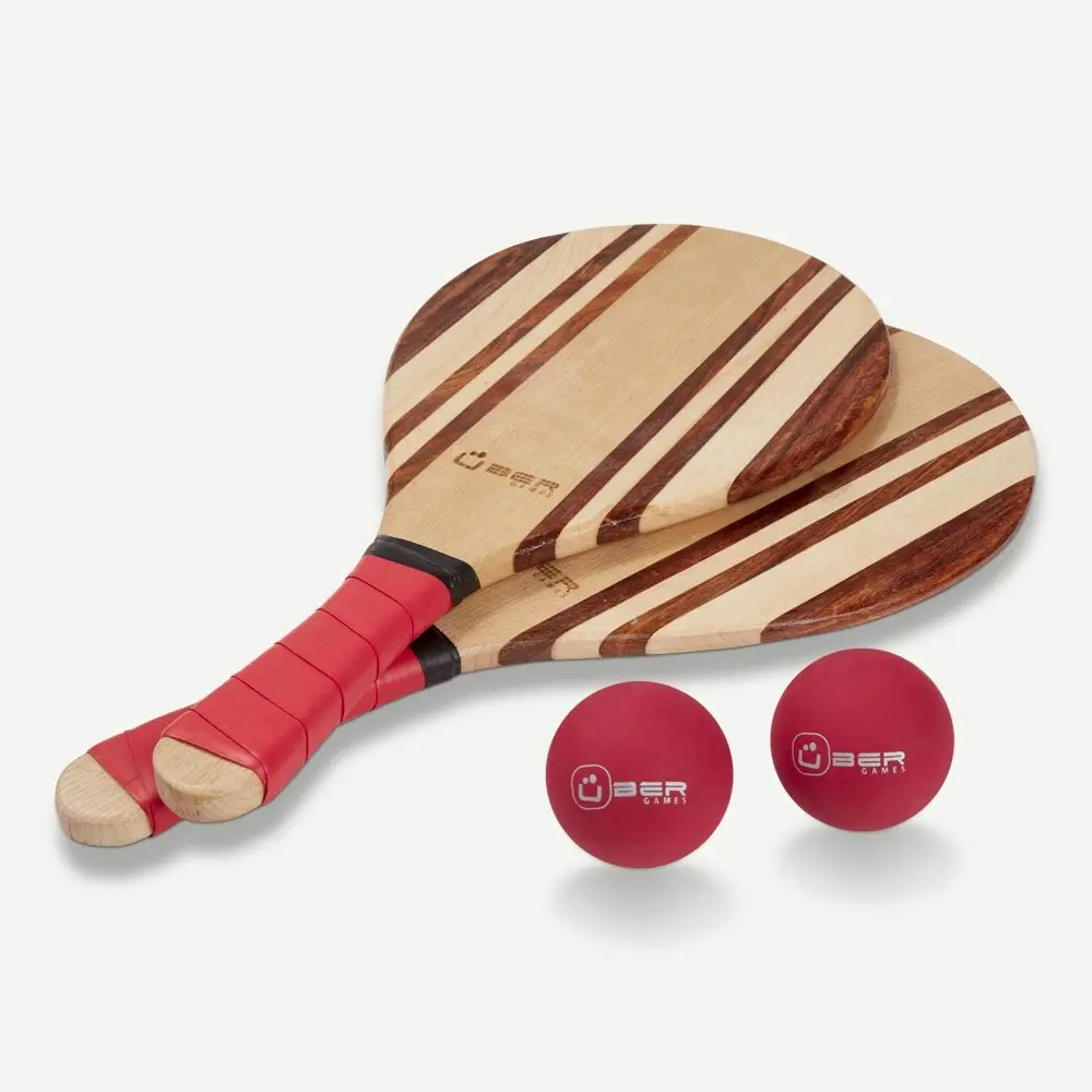 Premium Ashwood And Rosewood Paddle Bat and Ball Set with Carry Bag