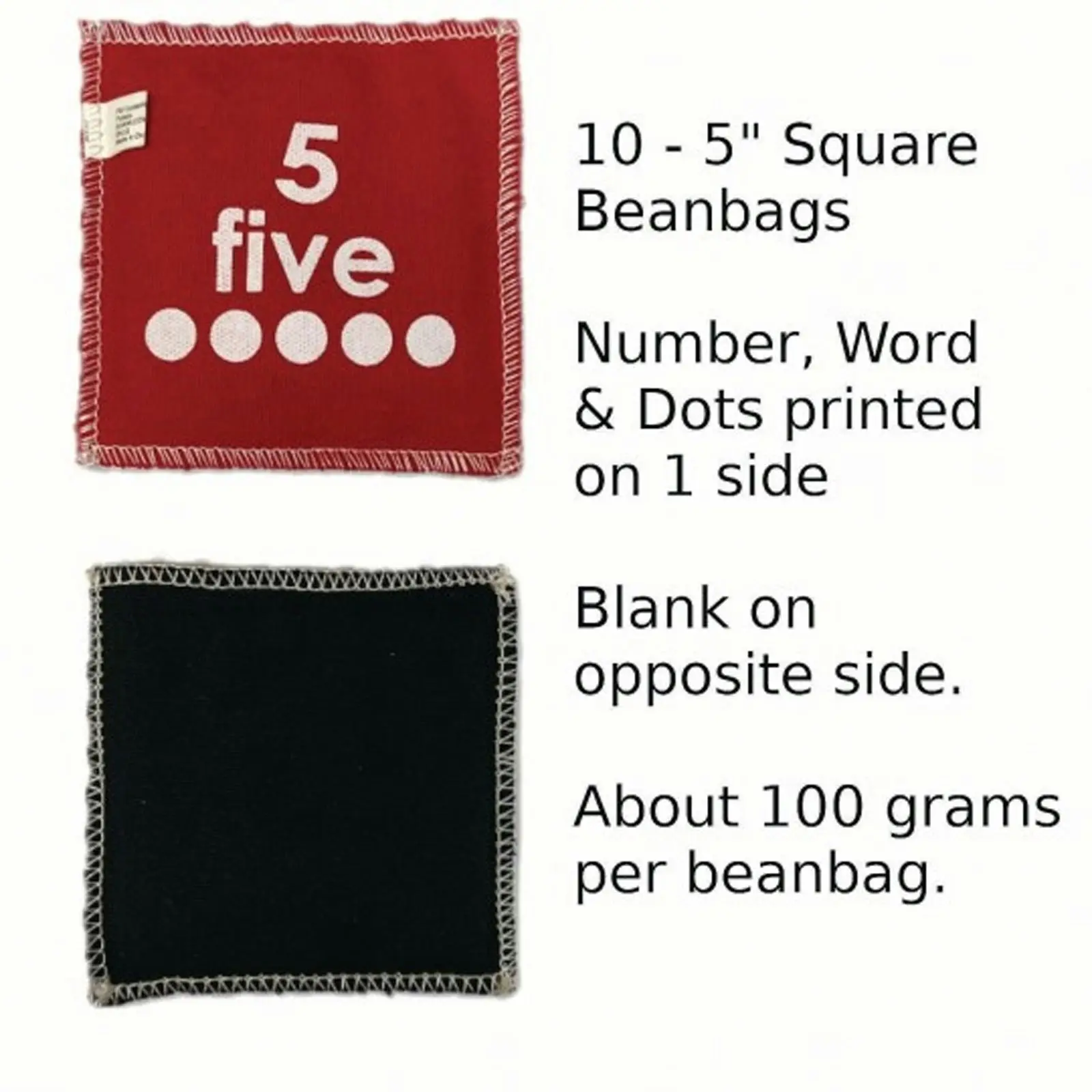 12cm Square Numbered Beanbags - Pack of 10