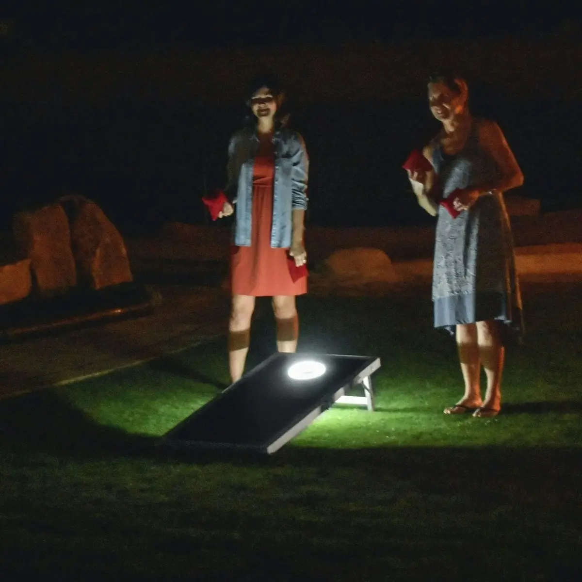 LED Edition Aluminum Cornhole Game (1.2m x 0.6m Regulation Size).