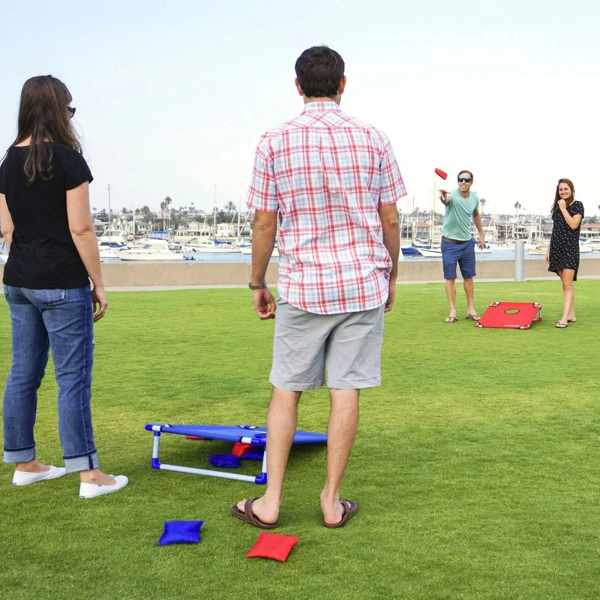 Portable PVC Cornhole Game (0.9m x 0.6m Tailgate Sized)