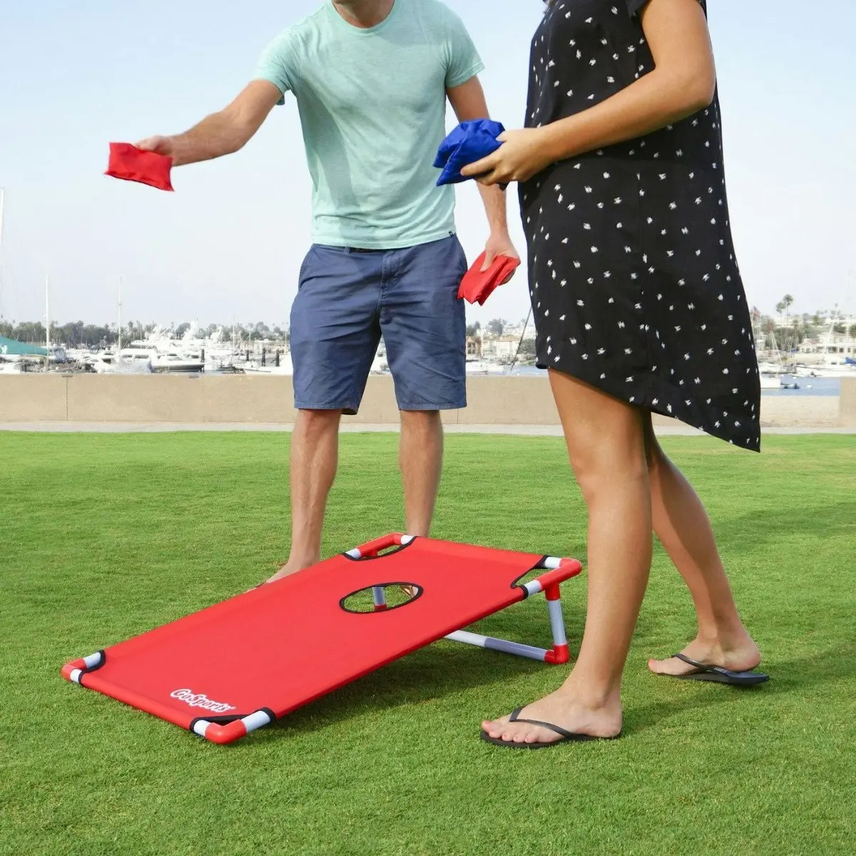 Portable PVC Cornhole Game (0.9m x 0.6m Tailgate Sized)