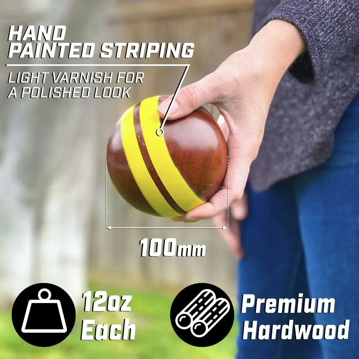 GoSports 100mm Hardwood Bocce Set