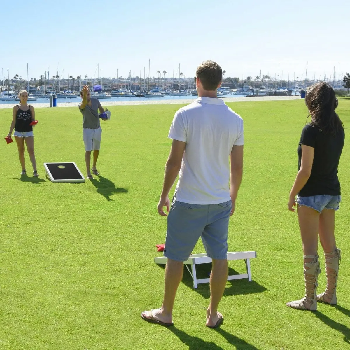 Black Edition Aluminum Cornhole Game (0.9m x 0.6m Tailgate Size).