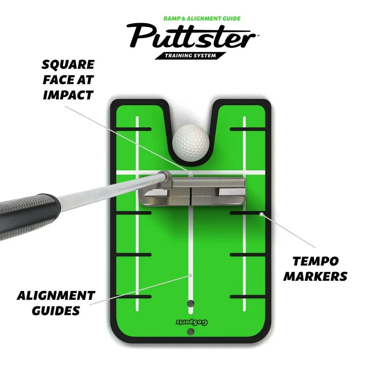 Puttster Golf Putting System with Guide and Ramp