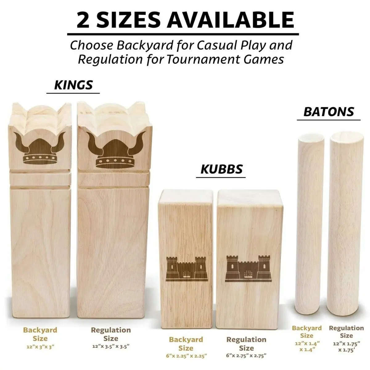 Regulation Size Premium Hardwood Kubb - The Viking Clash