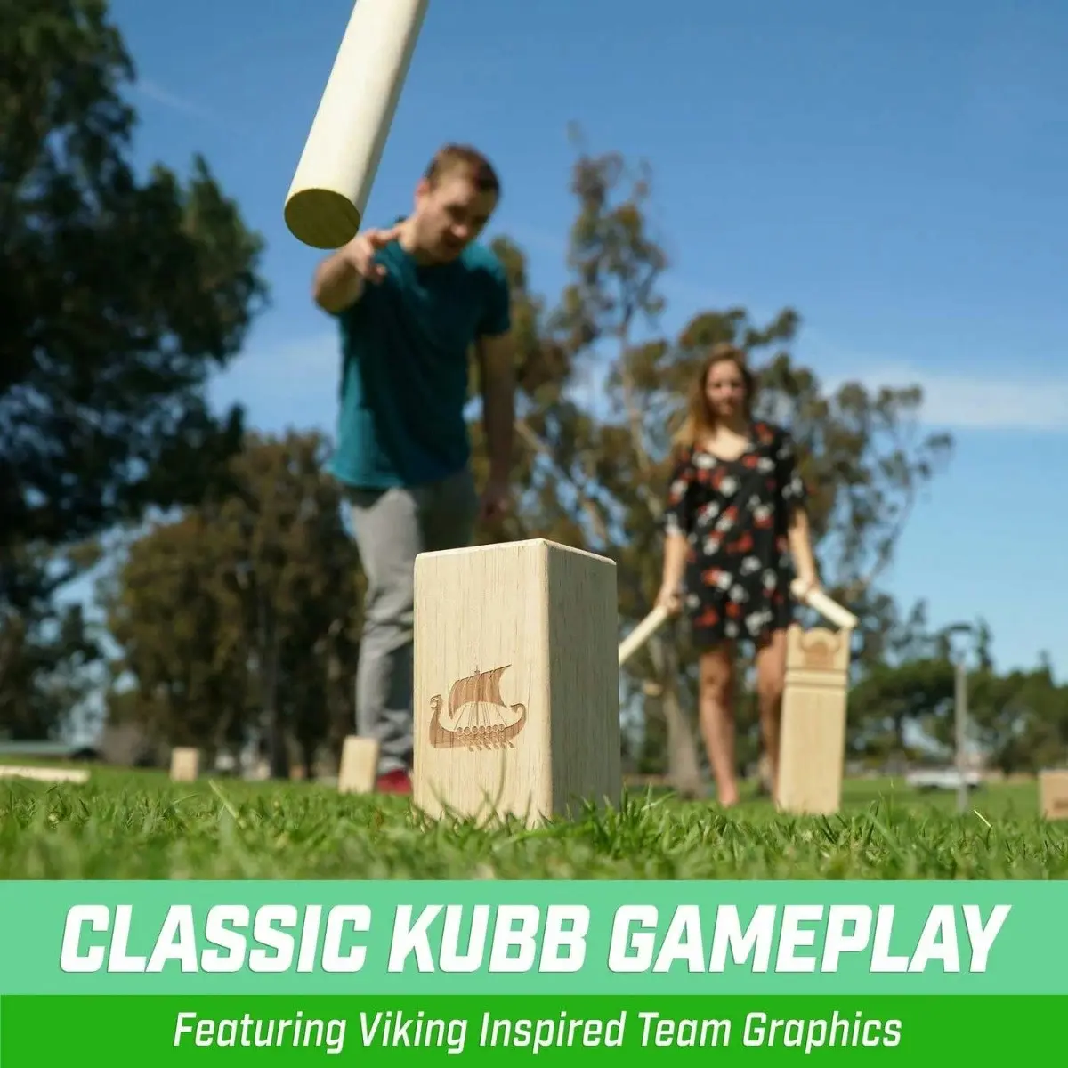 Regulation Size Premium Hardwood Kubb - The Viking Clash