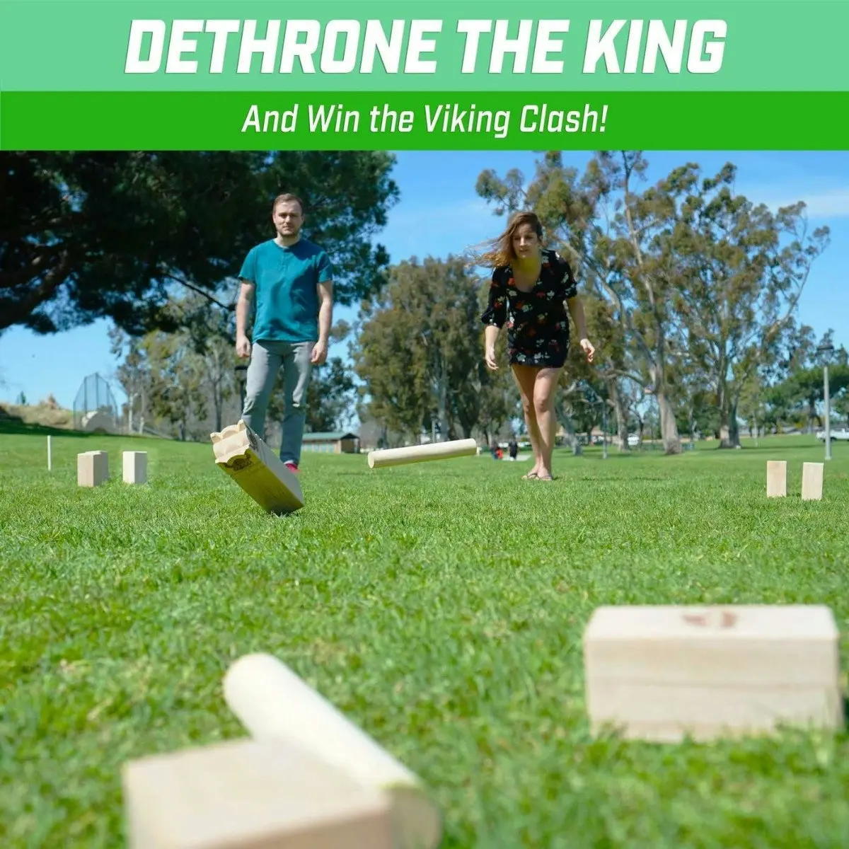 Regulation Size Premium Hardwood Kubb - The Viking Clash