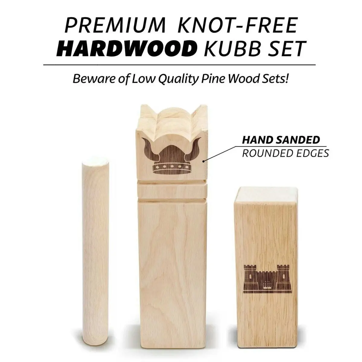 Regulation Size Premium Hardwood Kubb - The Viking Clash