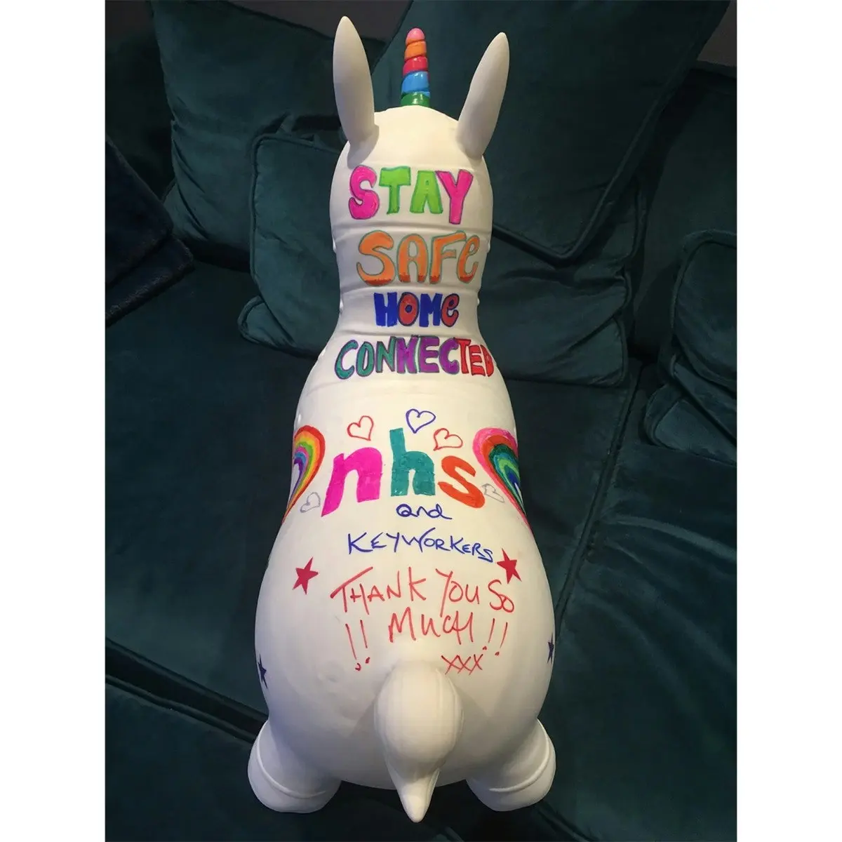 Happy Hopperz - White and Rainbow Decorate Your Own Unicorn ( Ages 12-36mths )