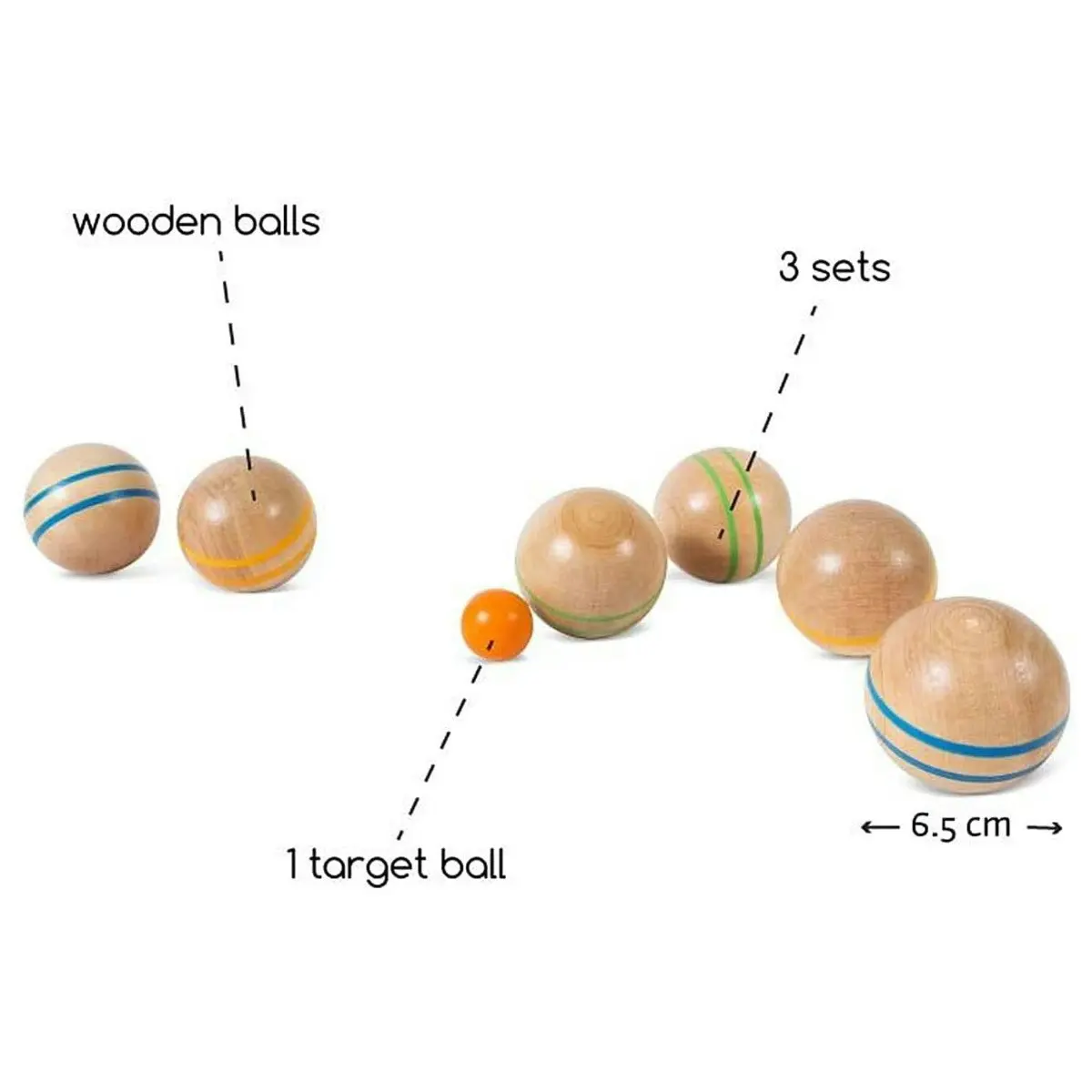 BS Toys - Wooden Boules Game Set.  Jeu de Boules.