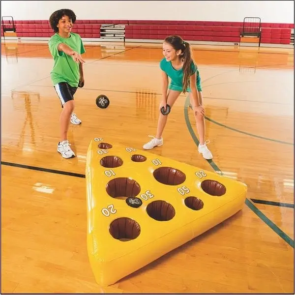 Inflatable Mouse and Cheese Toss Game.