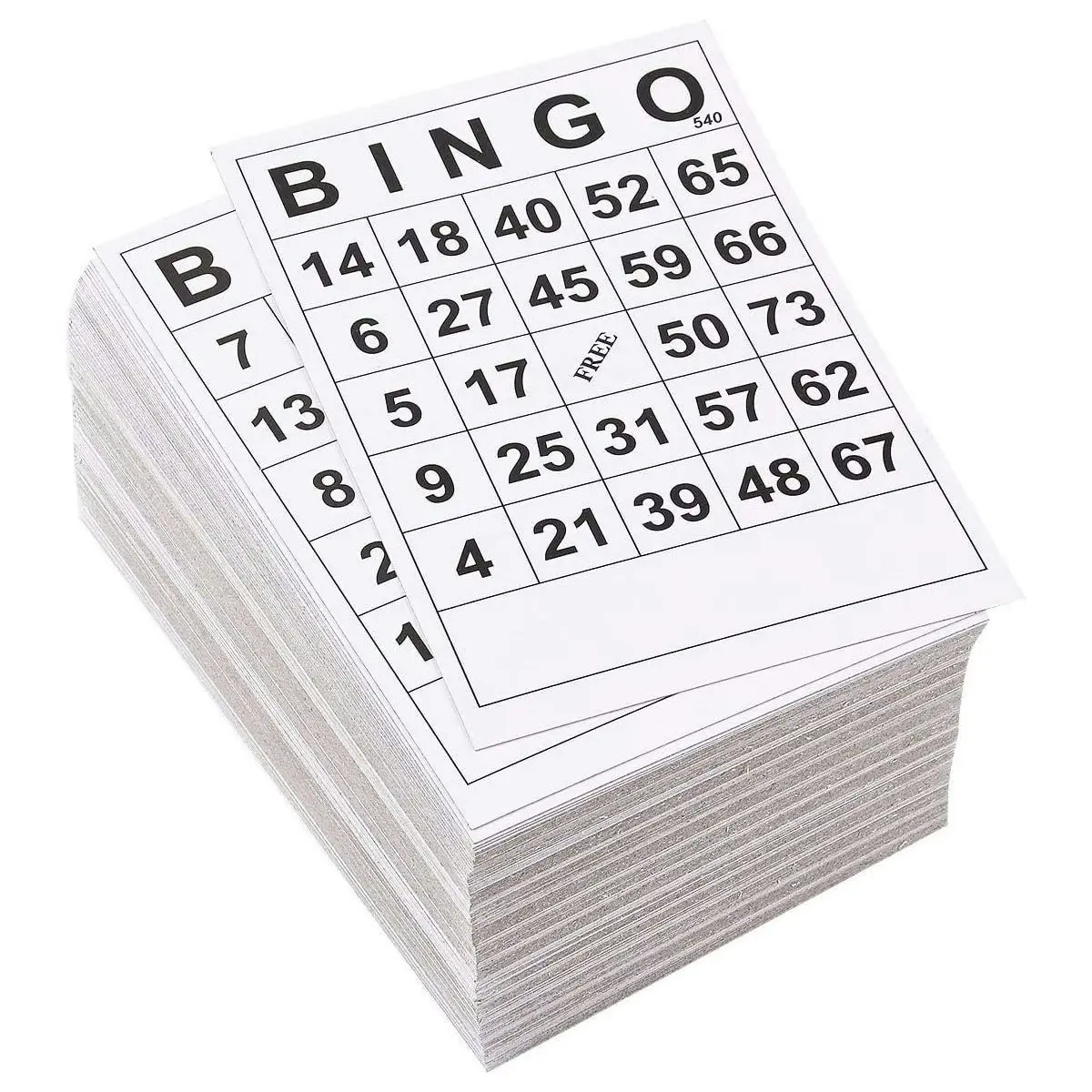 Bulk Pack of 60 Classic 15cm x 10cm Cardstock Bingo Cards. System 25 of 75.