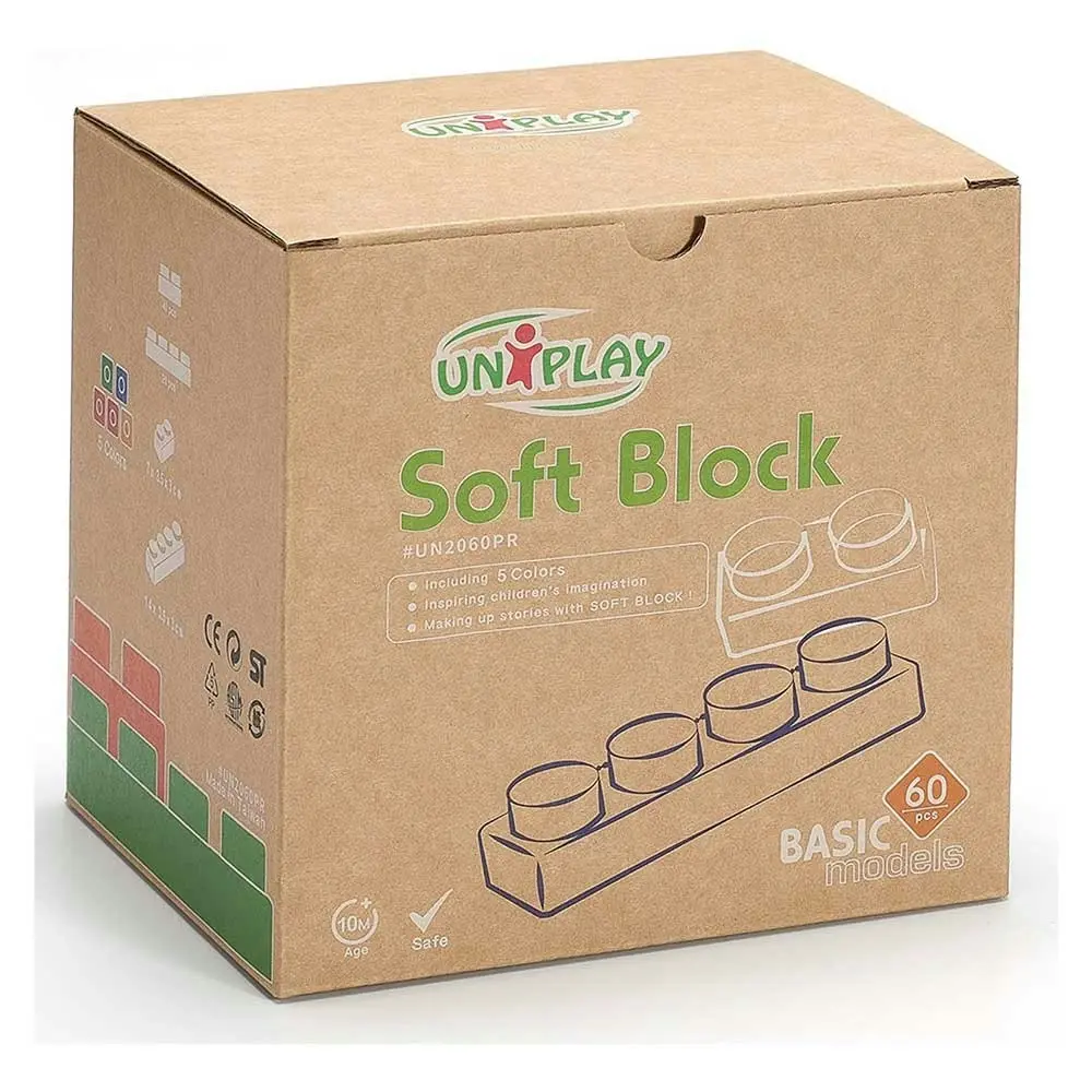 Uniplay Toddler Soft Small Block Construction Set - Box of 60