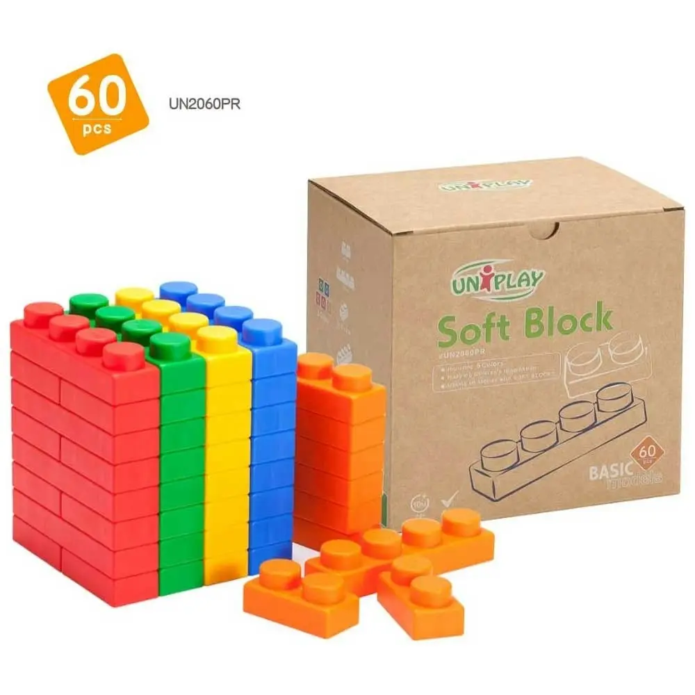 Uniplay Toddler Soft Small Block Construction Set - Box of 60