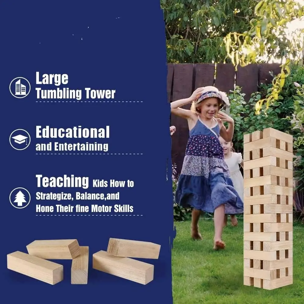 Giant Tumbling Tower Game - Kid Friendly Superlight Blocks