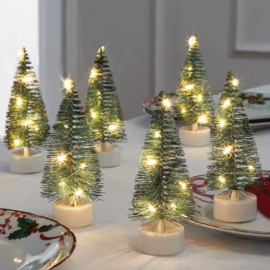 Sparkling Mini Christmas Tree set/6