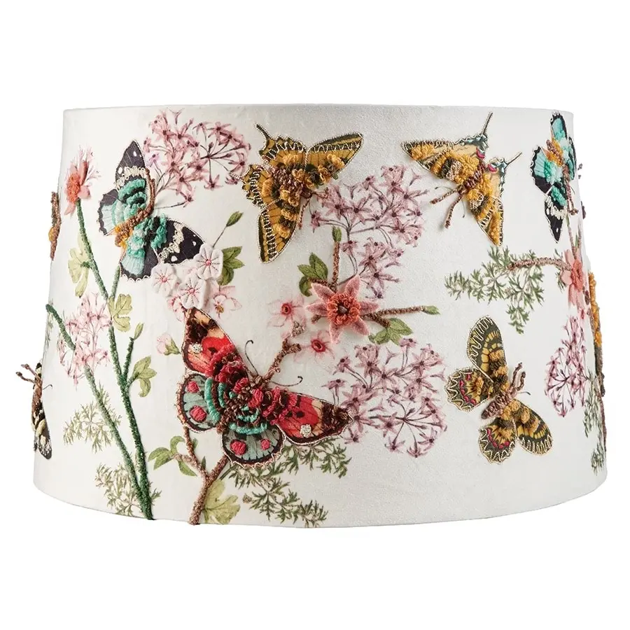 Decorative embroidered lampshade