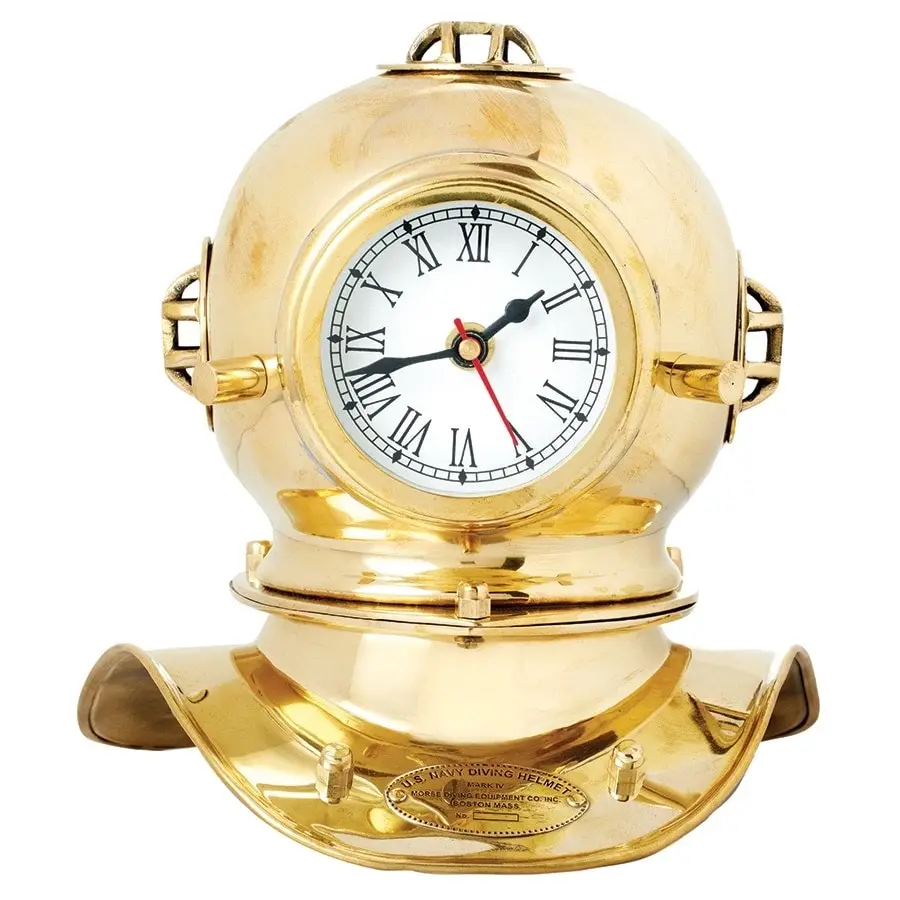 Brass Diving Helmet with Clock