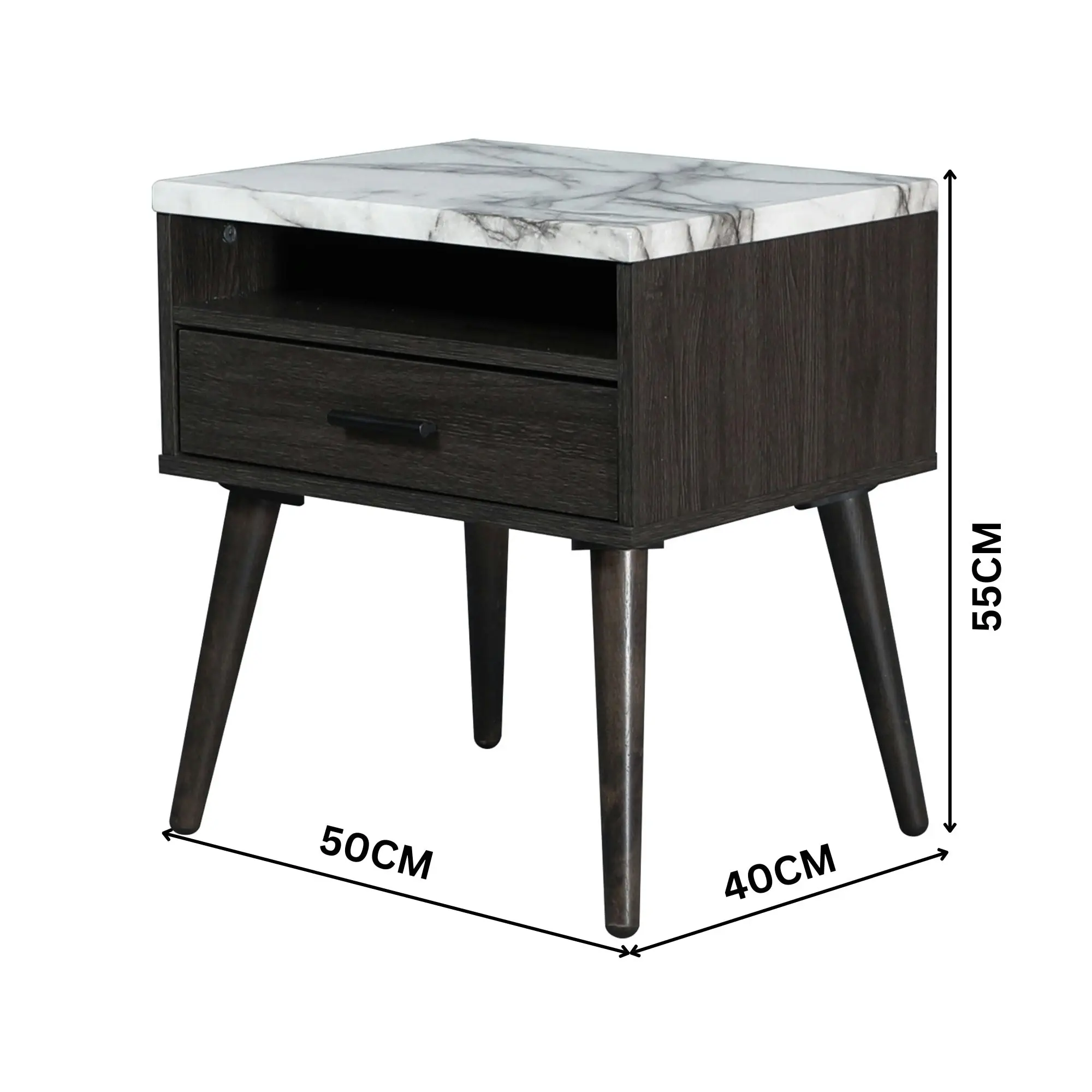 Marcello Bedside Table Dark Brown