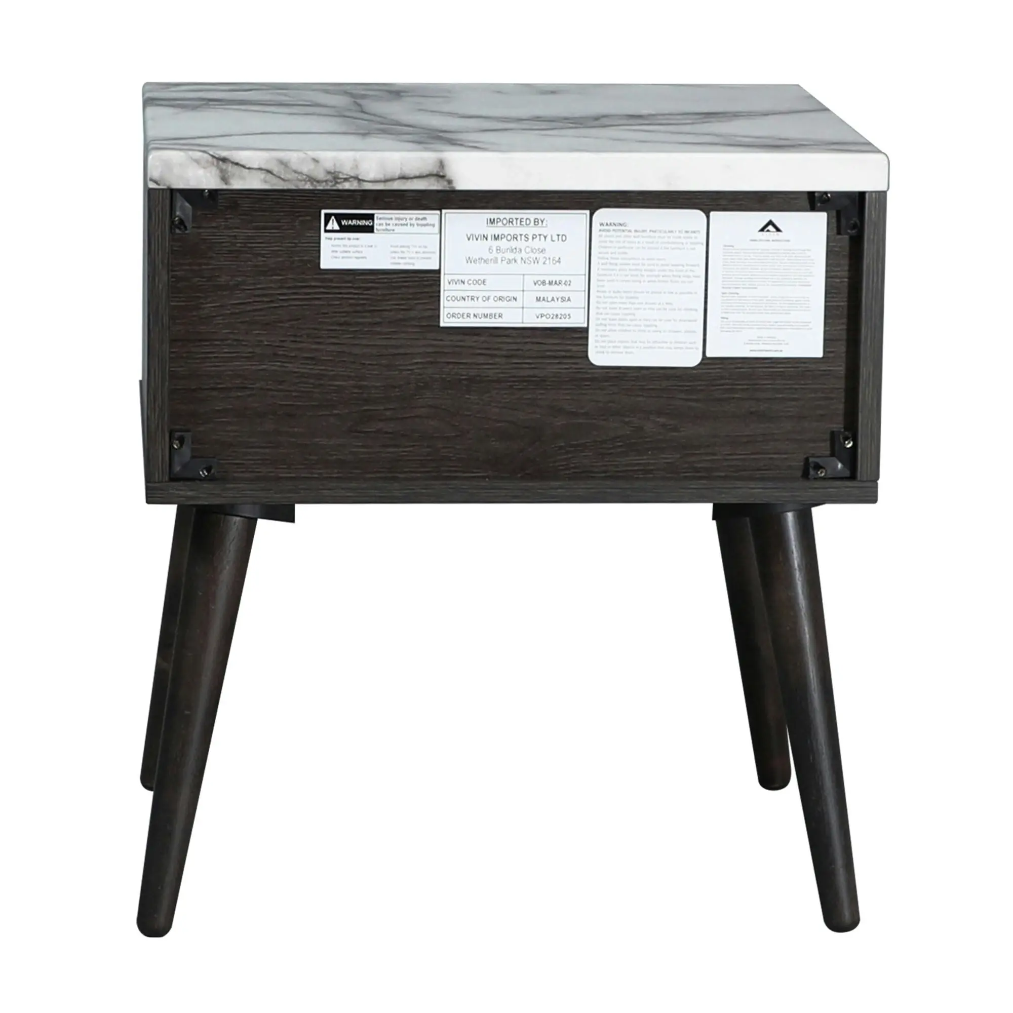 Marcello Bedside Table Dark Brown