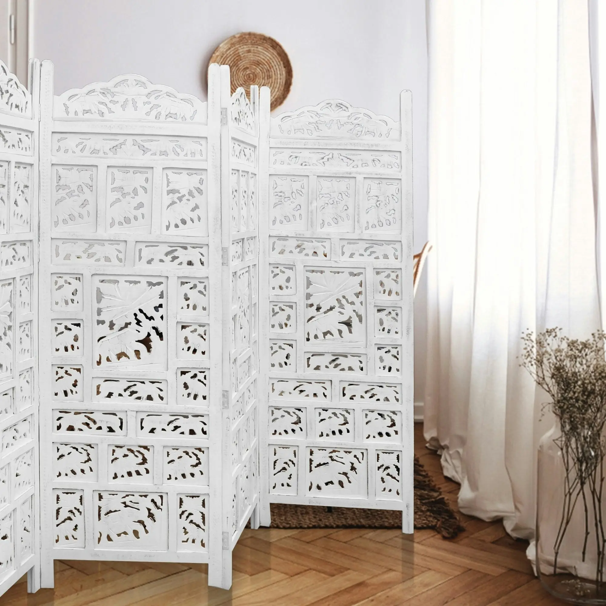 Elephant Room Screen Divider White