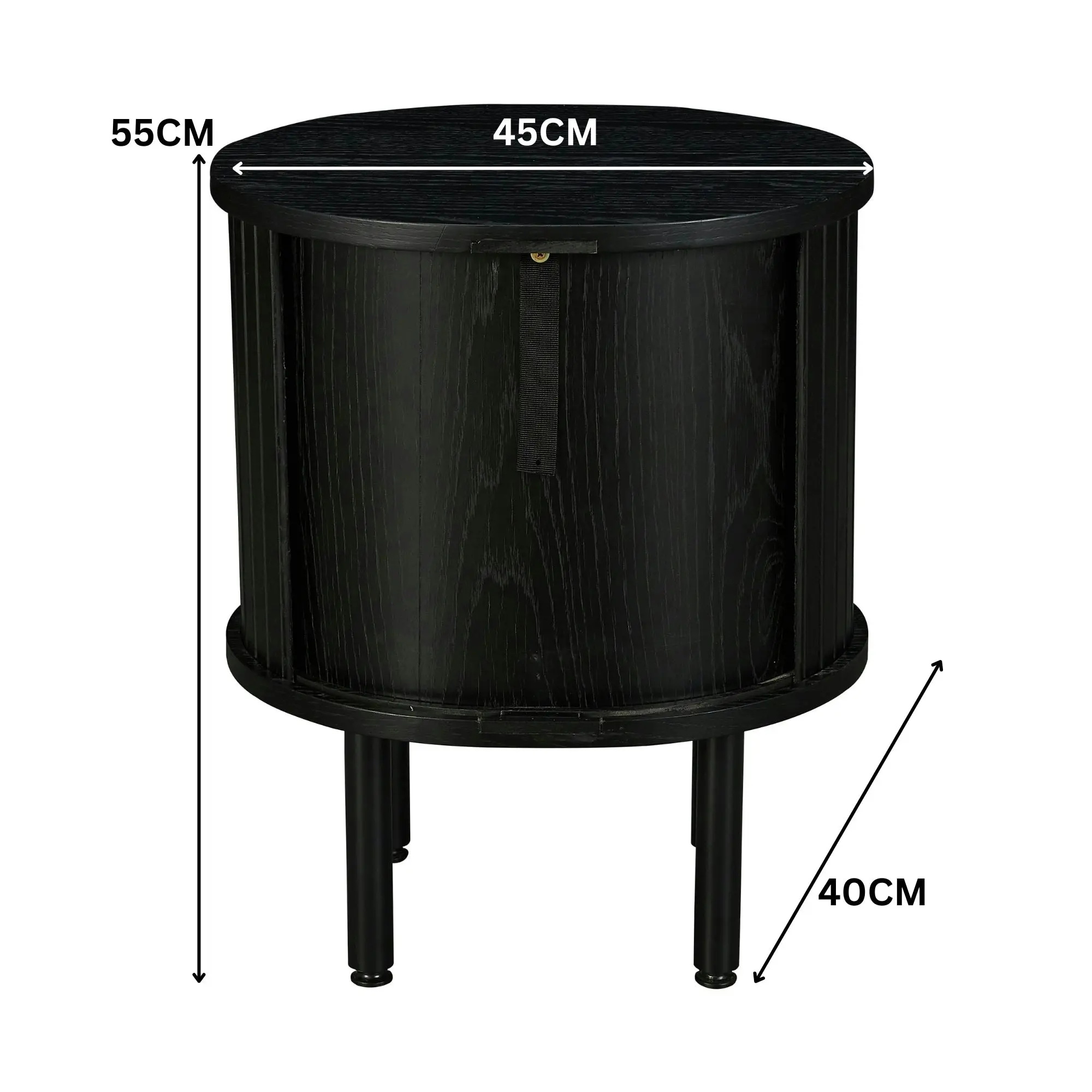 Alamein Dania 45cm Round Side Table Black