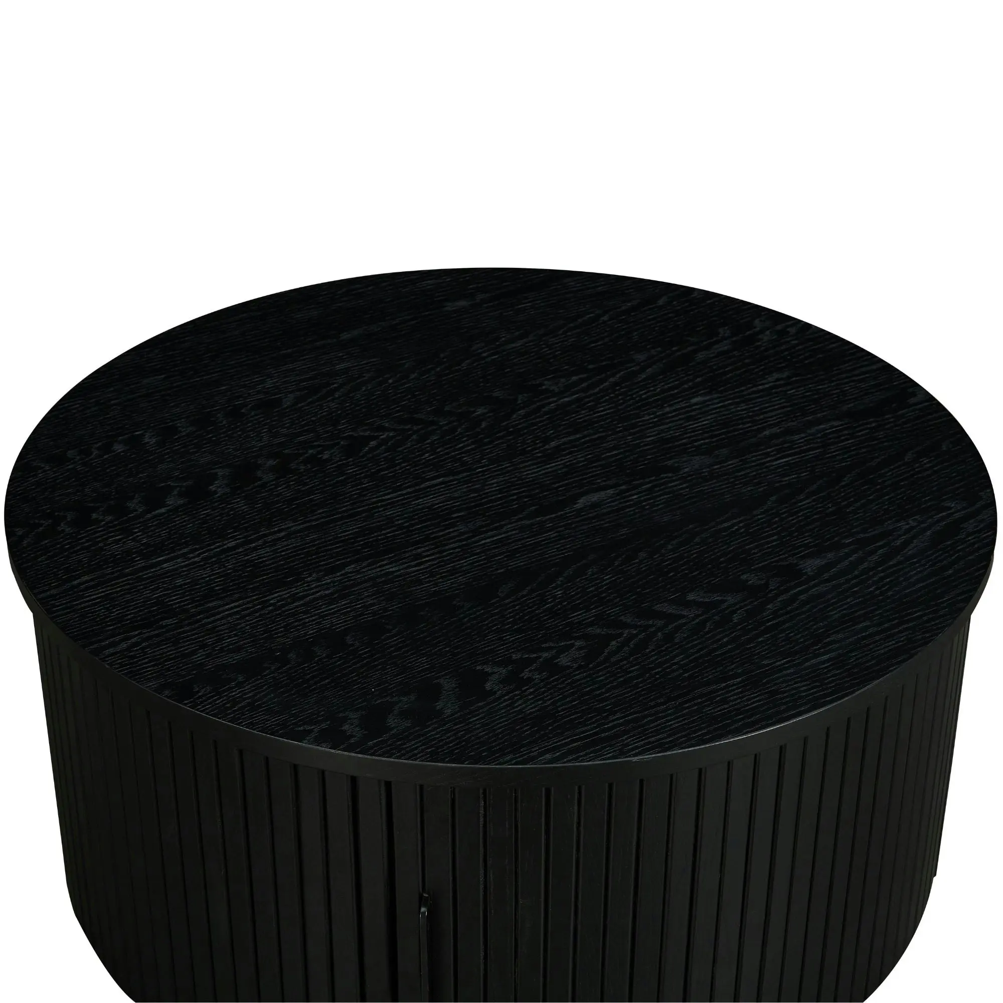 Norman 80cm Timber Round Coffee Table Black