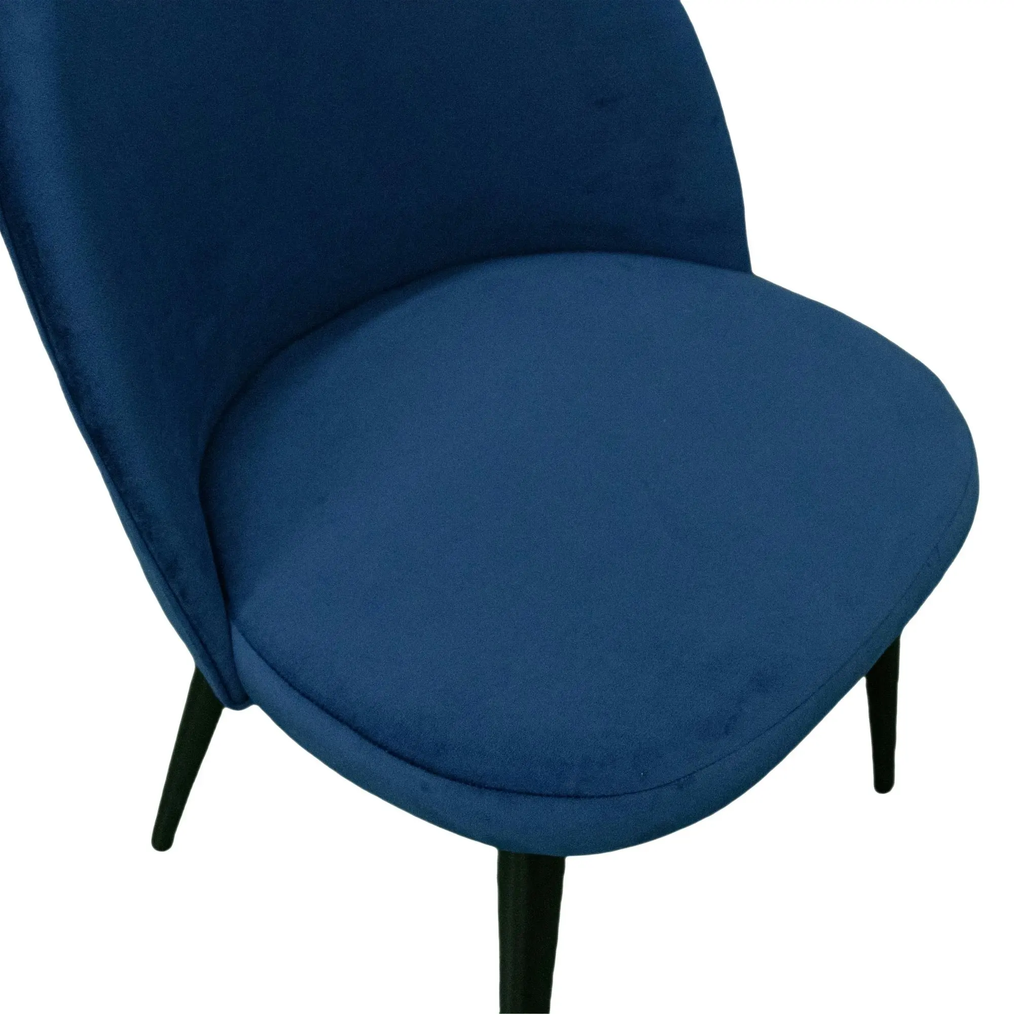 Emilie 4pc Set Velvet Fabric Dining Chair Navy