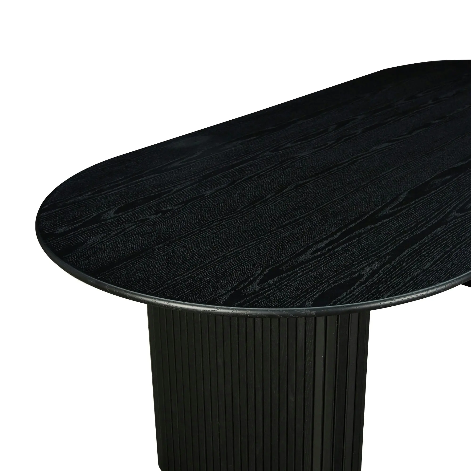 Noir 220cm Timber Oval Dining Table Black