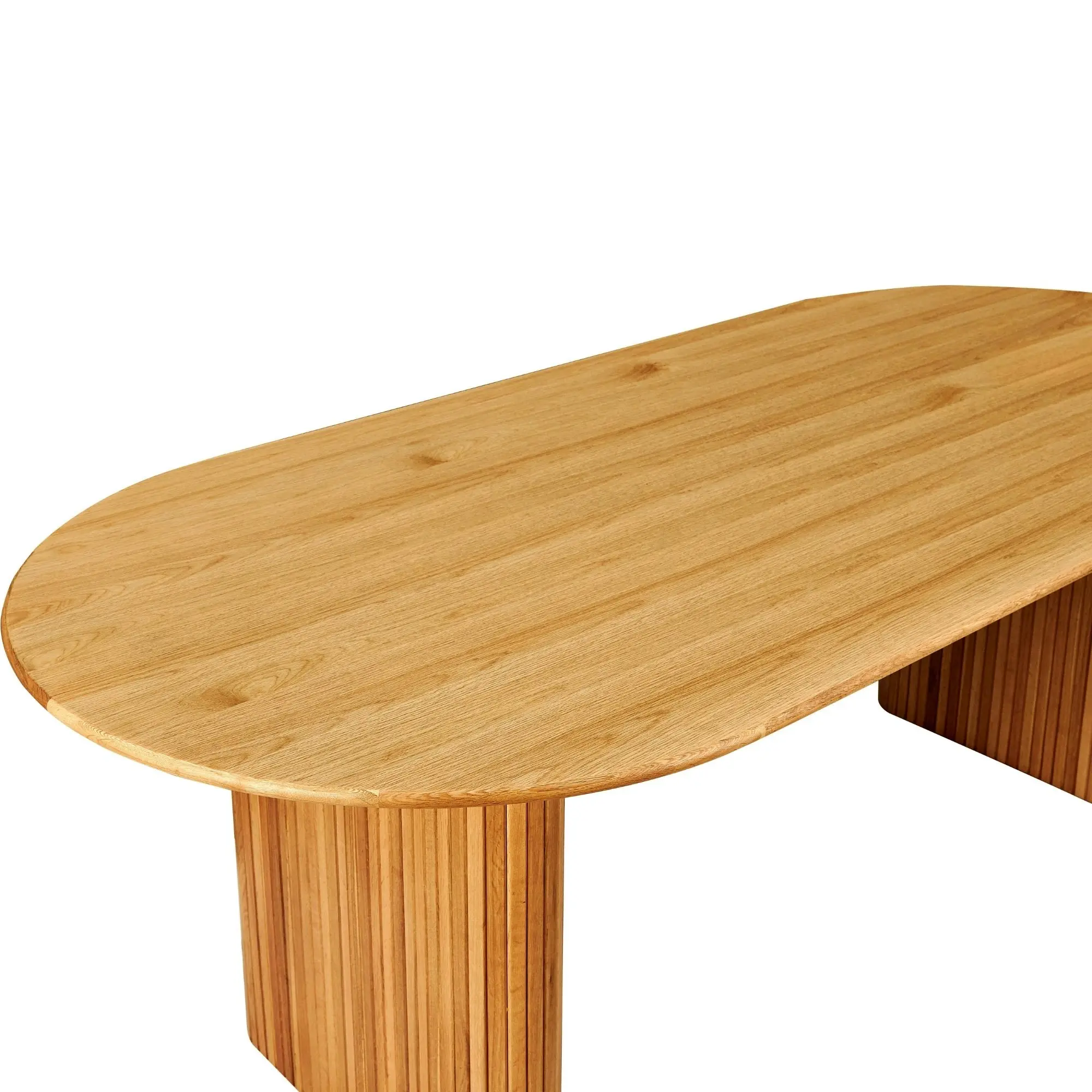 Noir 220cm Timber Oval Dining Table Natural