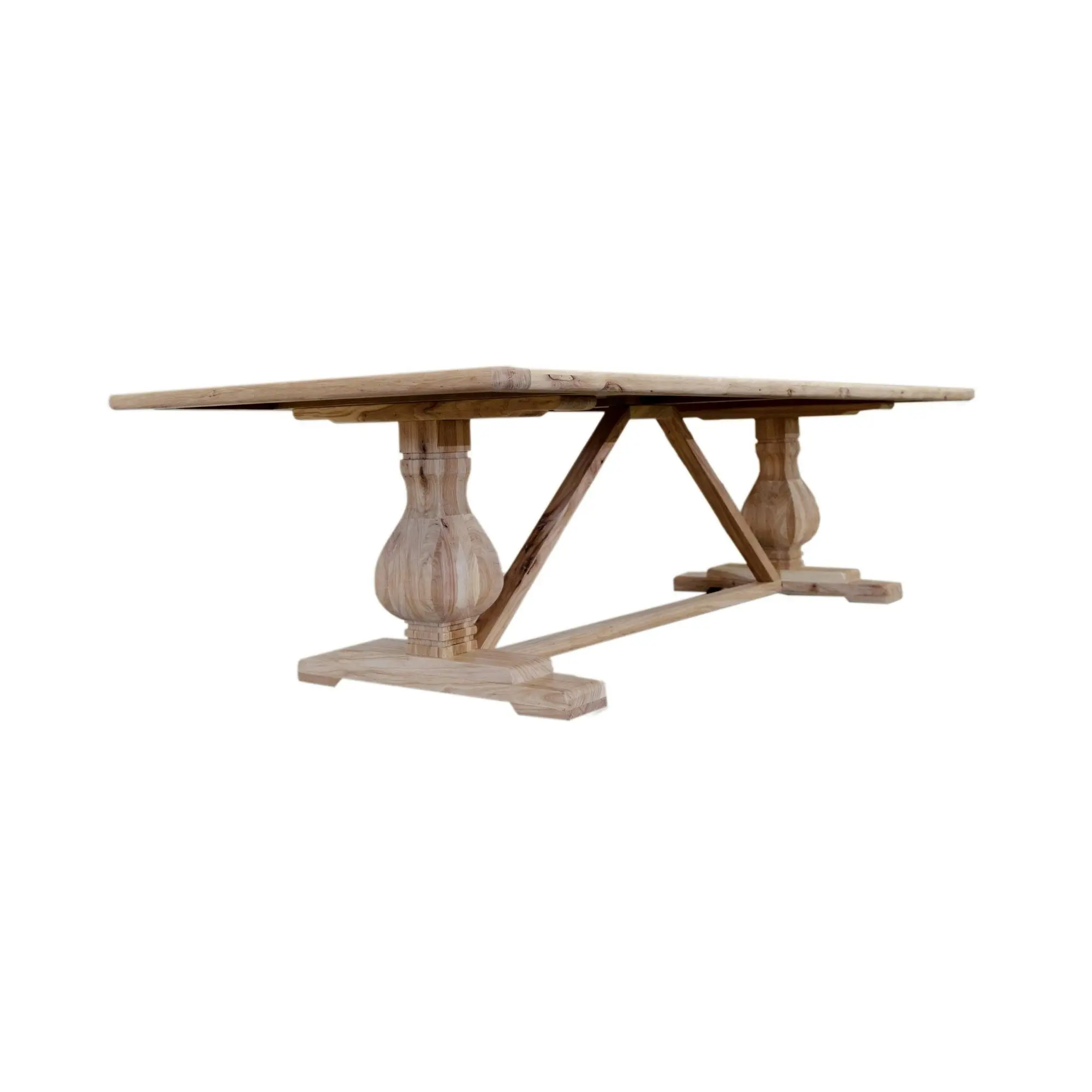 Cassie 300cm Reclaimed Elm Wood Dining Table Natural