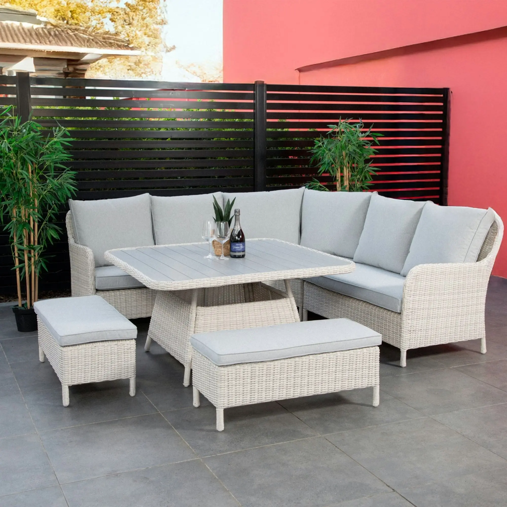 Barcelona 6pc Outdoor Dining Wicker Set