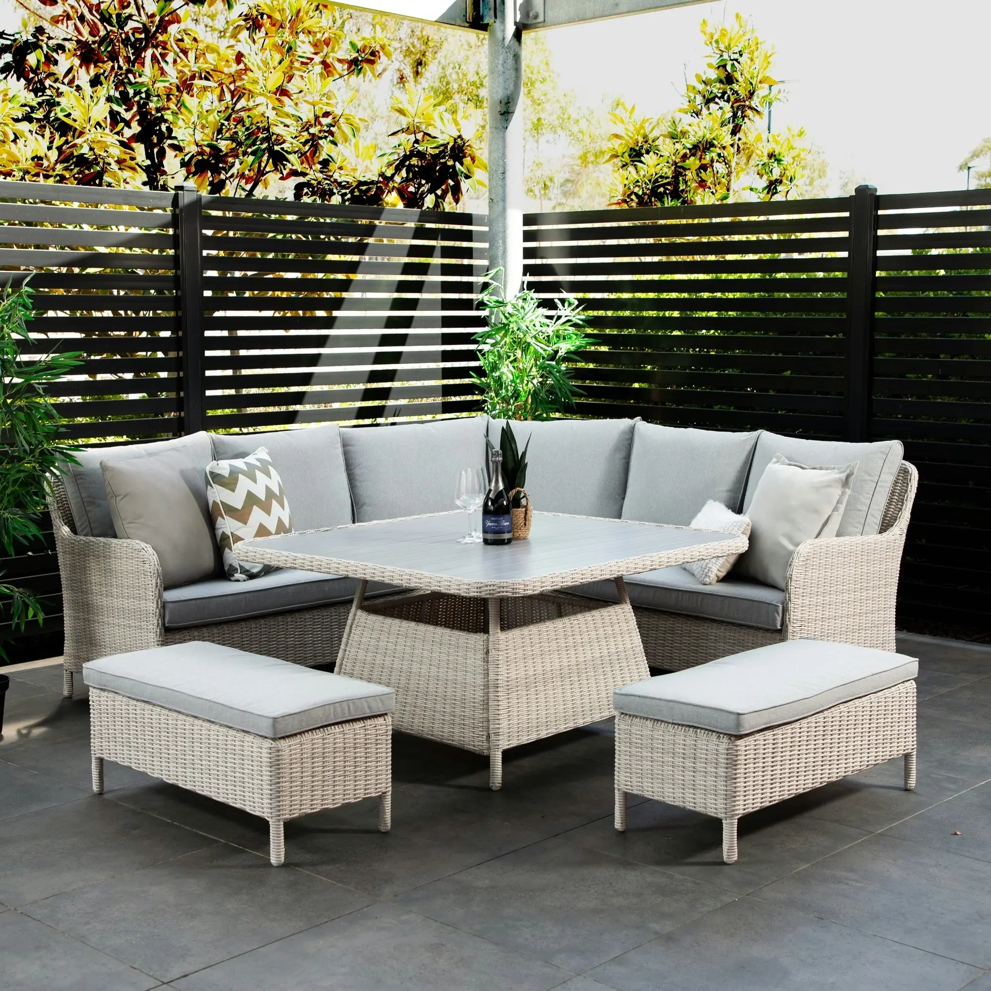 Barcelona 6pc Outdoor Dining Wicker Set