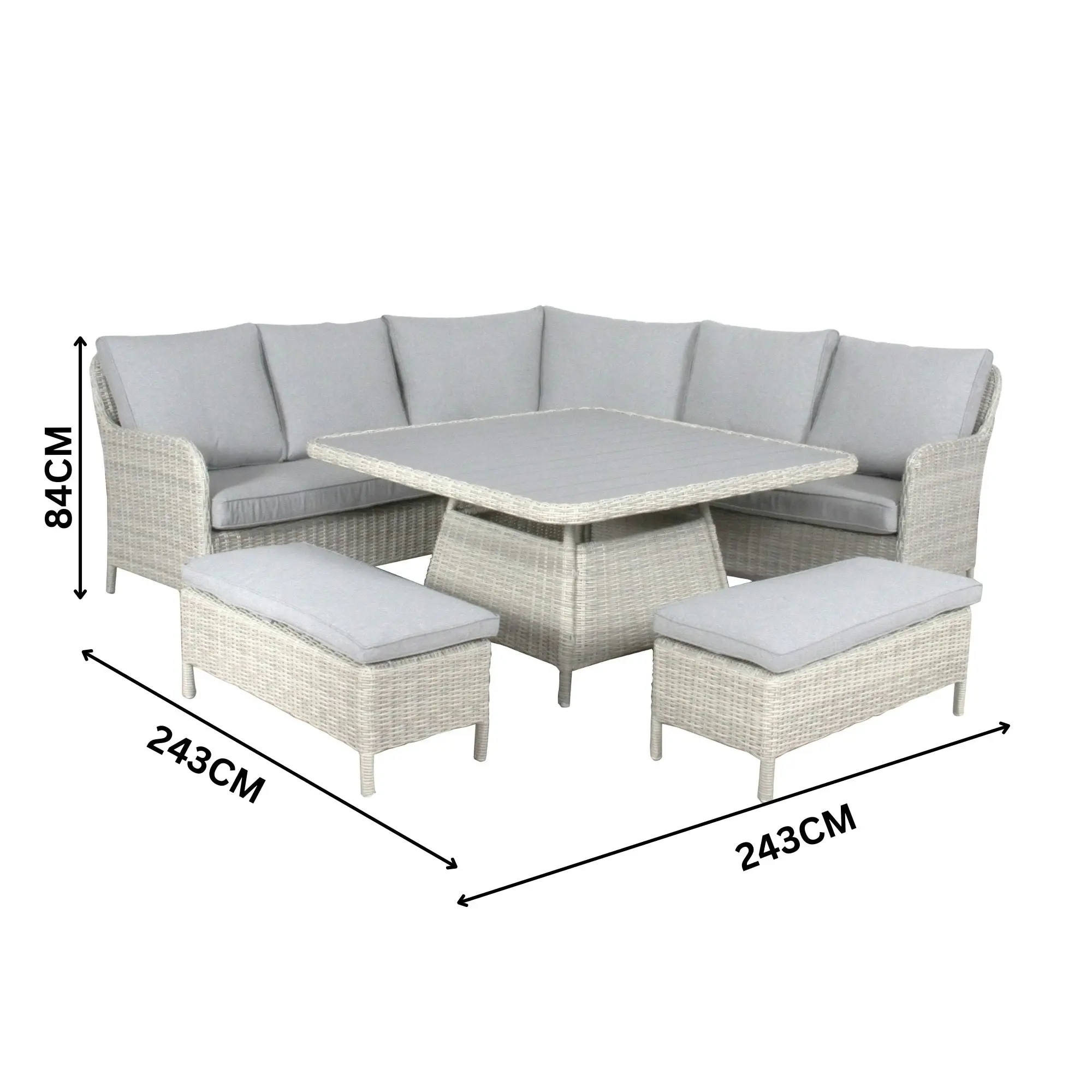 Barcelona 6pc Outdoor Dining Wicker Set