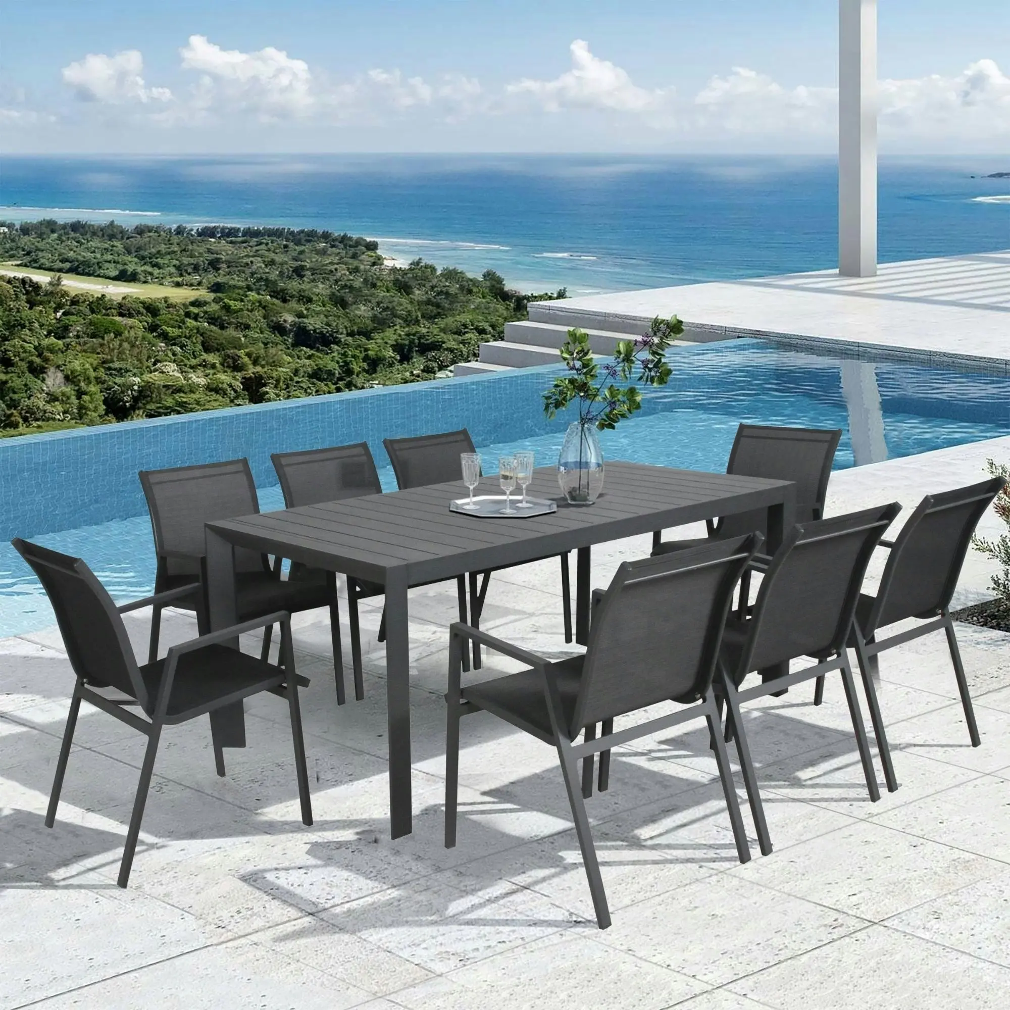 Iberia 7pc Outdoor Dining Table Chair Set