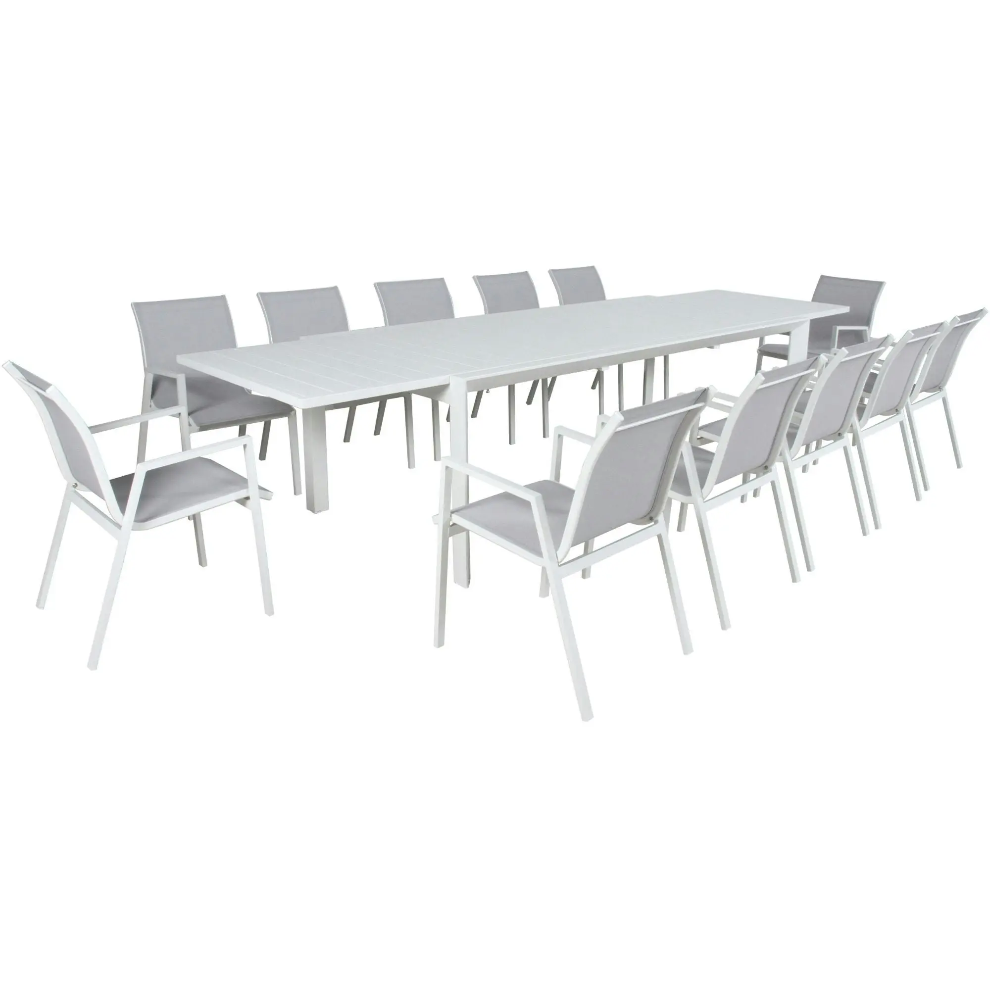 Iberia 13pc Outdoor Extensible Dining Table Chair Set