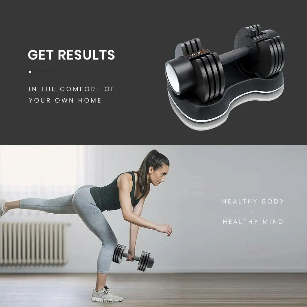 Ativafit 12.5kg Adjustable Weight Dumbbell, for Home Gym Fitness Training