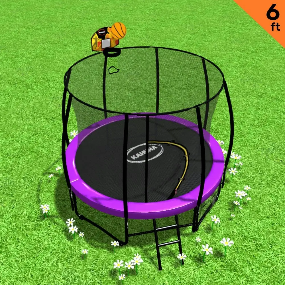 Kahuna Classic 6ft Trampoline with Basketball Set - Purple