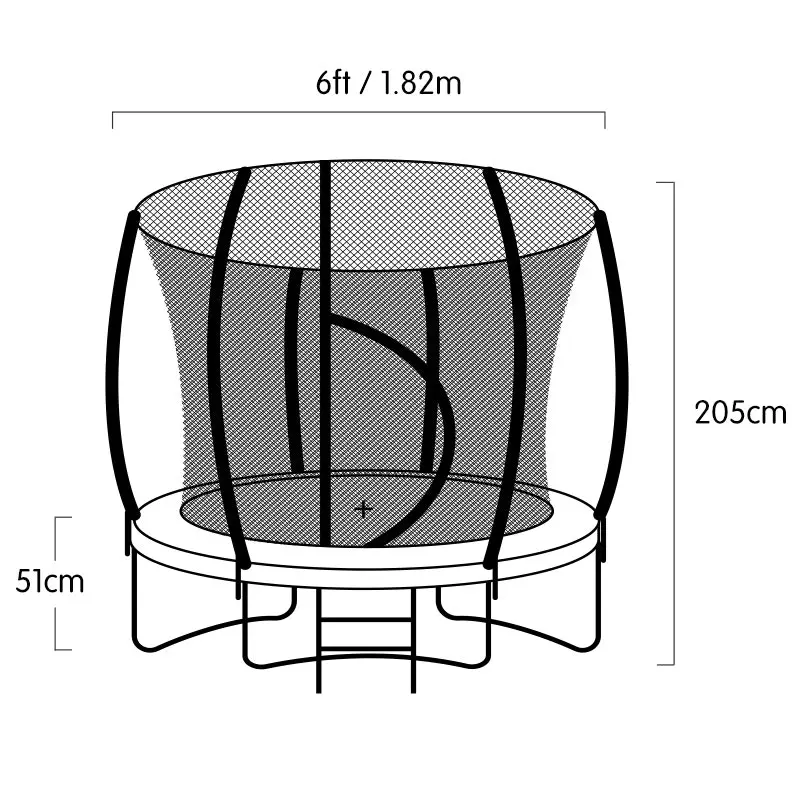 Kahuna Trampoline 6ft with Basketball Set - Rainbow