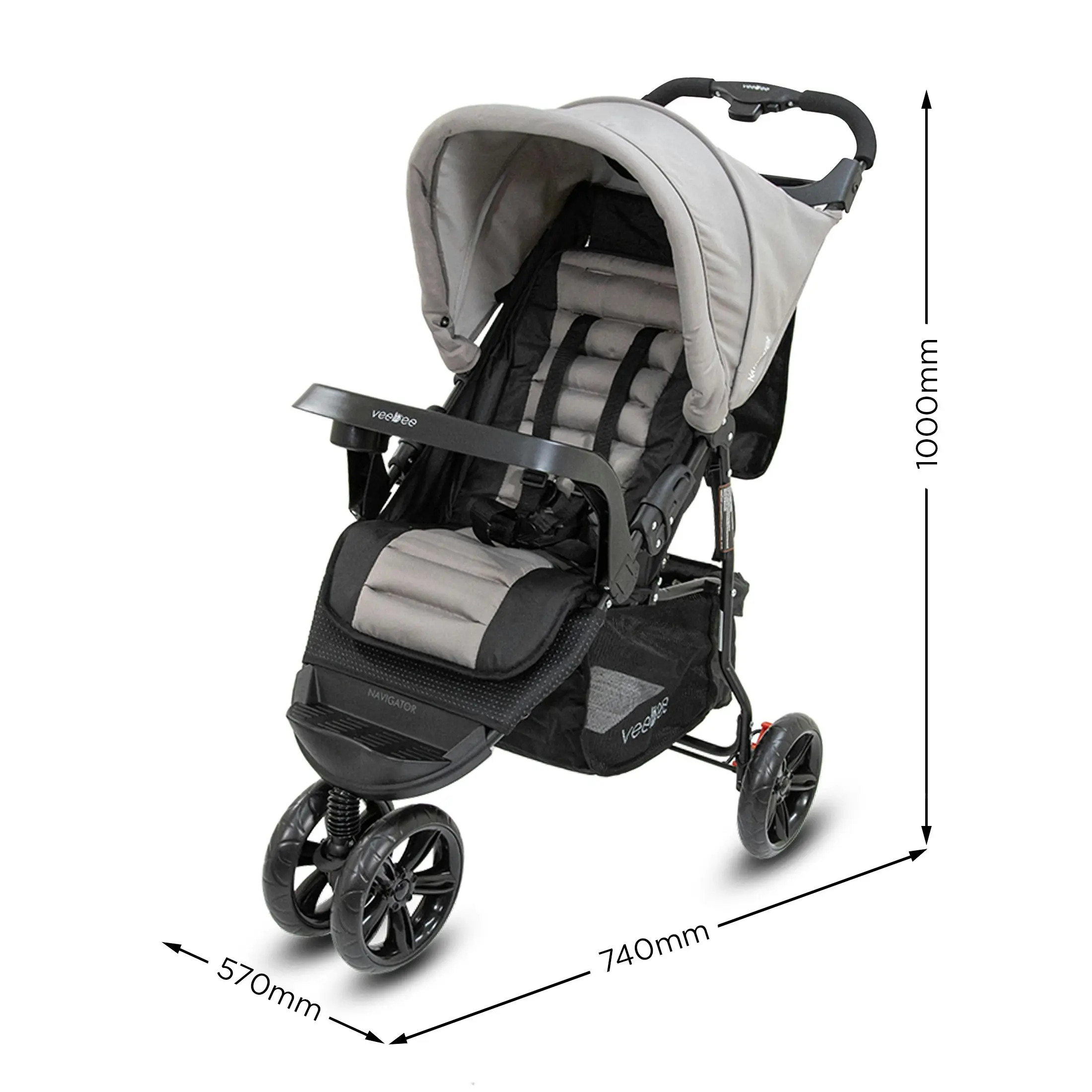 VeeBee 3-Wheel Navigator Stroller - Fauna